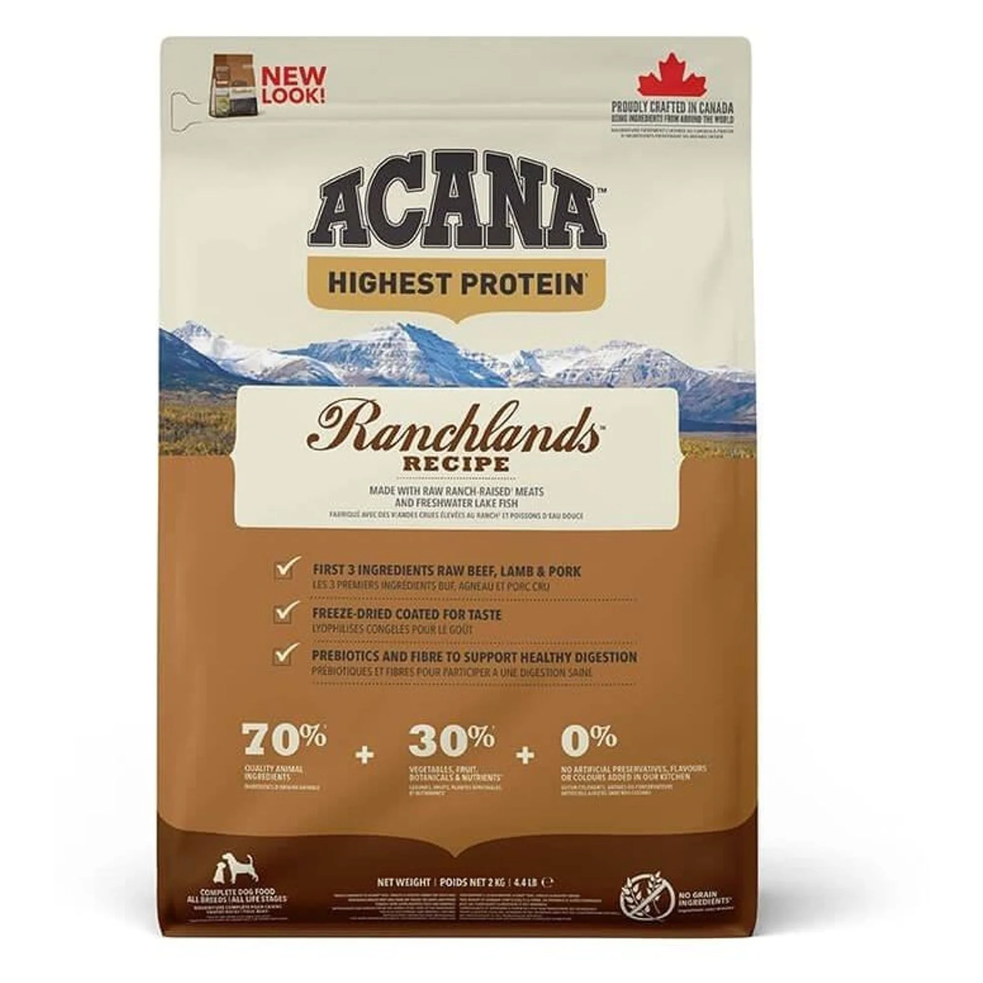 Acana Acana Ranchlands Recipe Yüksek Protein Tüm Irk ve Yaşam Evreleri İçin Köpek Maması 2 KG