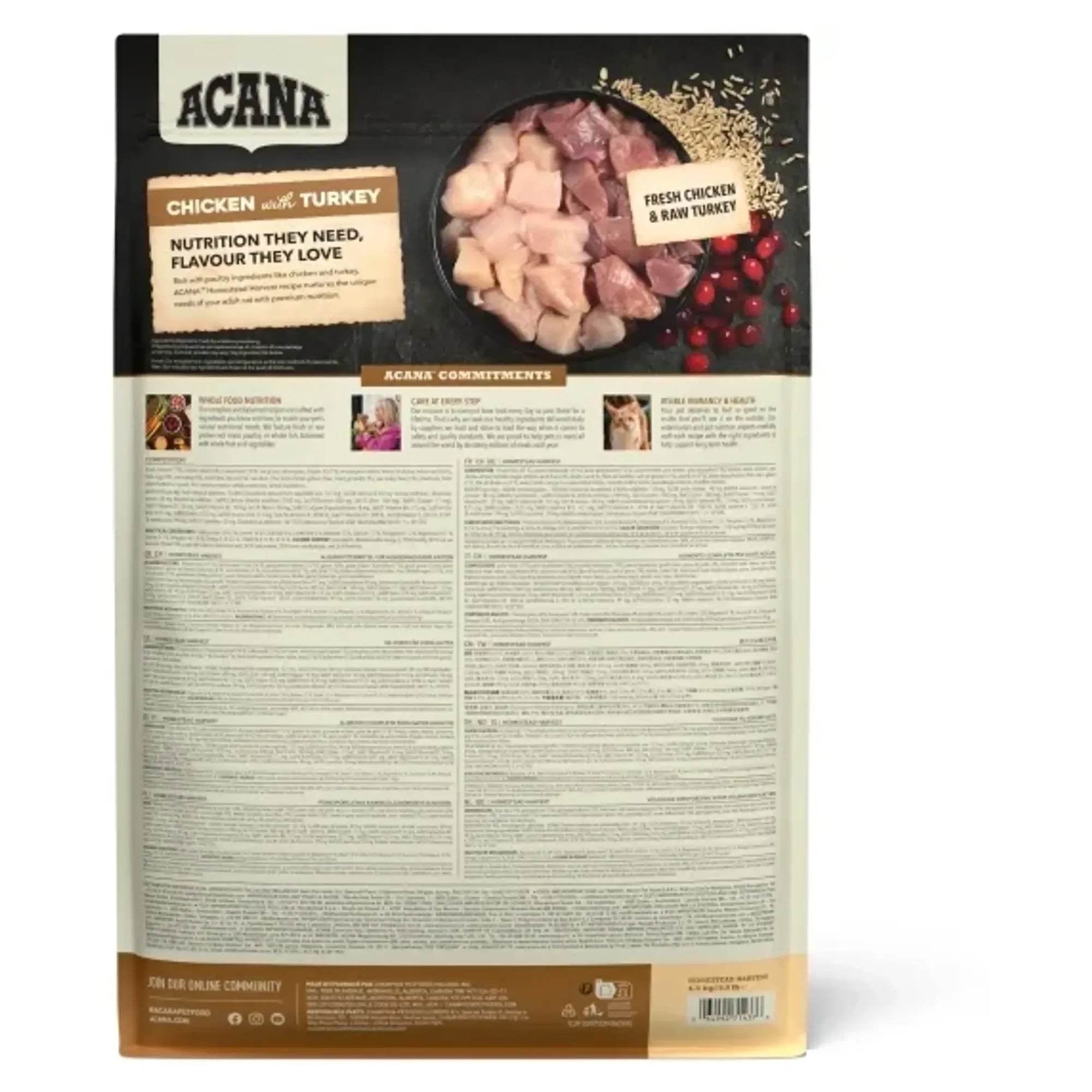 Acana Acana Homestead Harvest Yüksek Proteinli Tavuklu ve Hindili Kedi Maması 4.5KG — Kuru Mama — Görsel 2