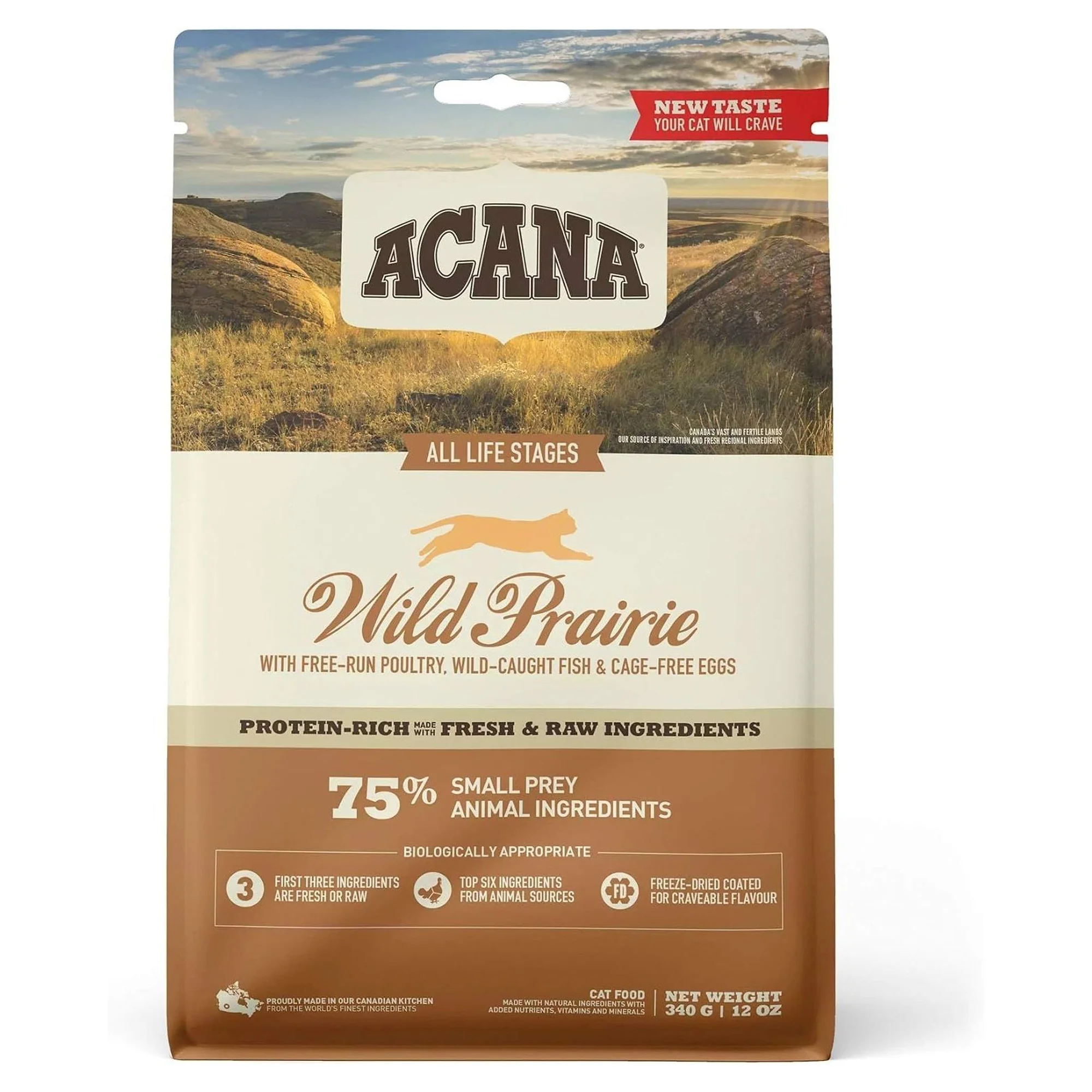 Acana Wild Prairie Tavuklu ve Göl Balıklı Tahılsız  Kedi Maması 340 G