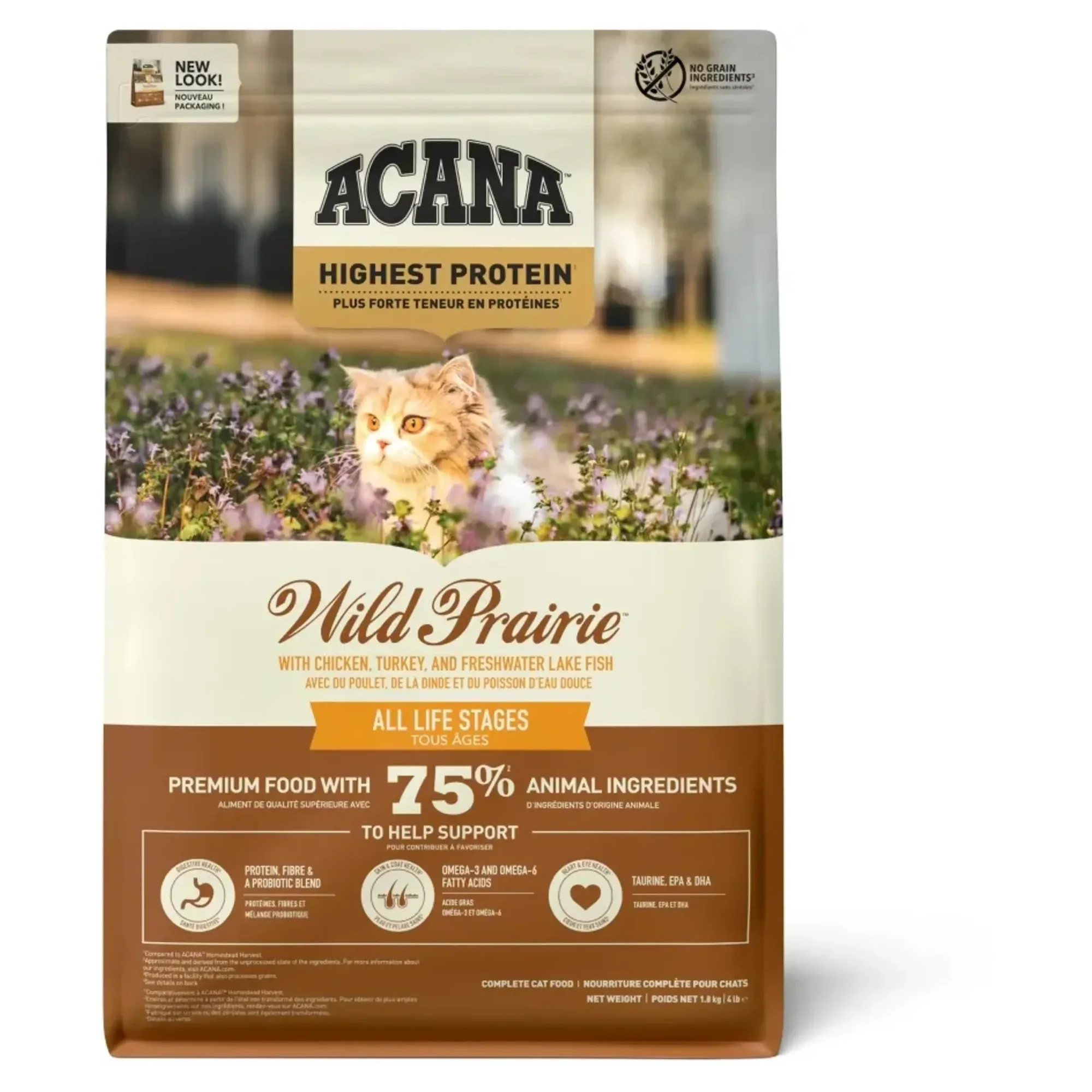 Acana Acana Wild Prairie Tavuklu ve Göl Balıklı Tahılsız Kedi Maması 1.8 KG