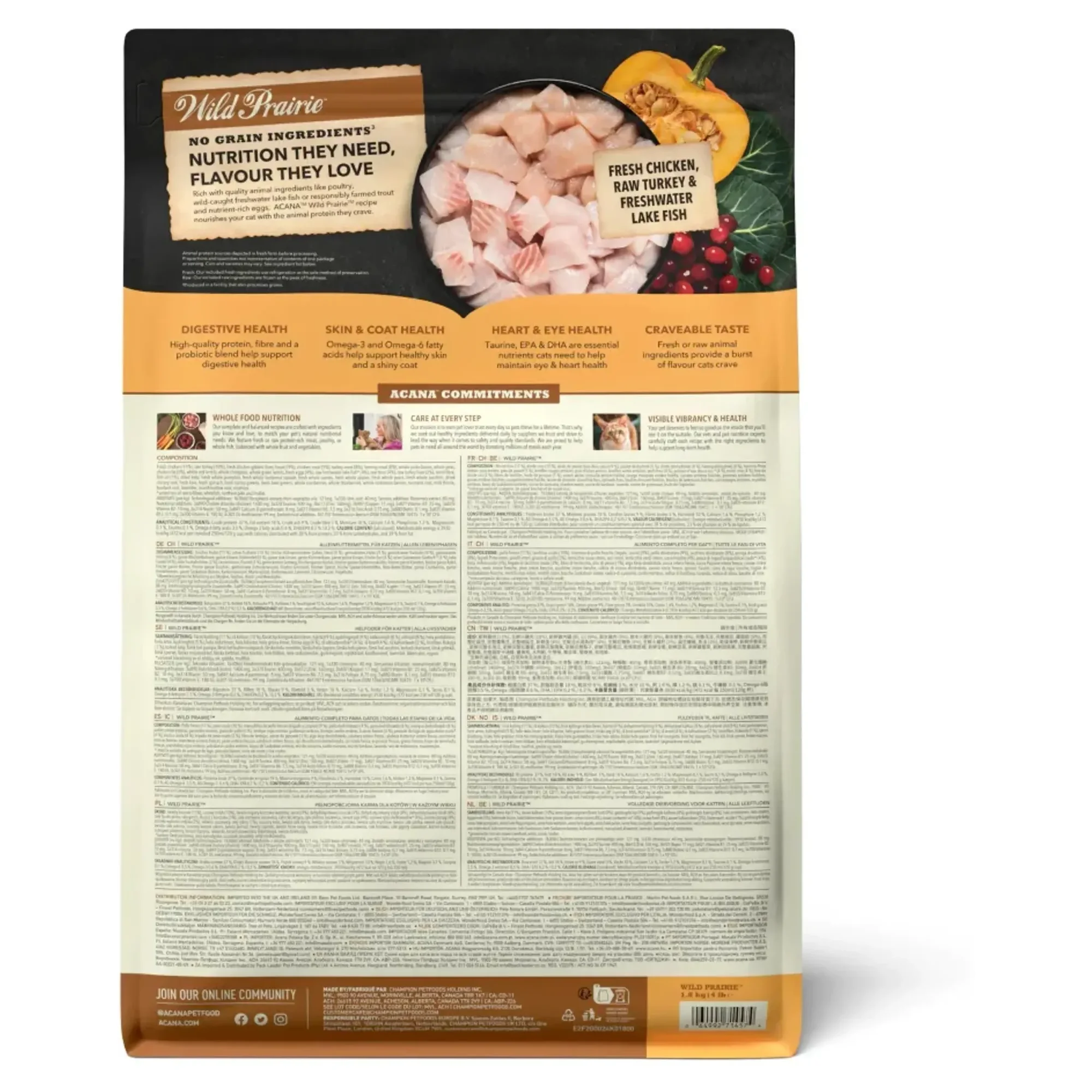 Acana Acana Wild Prairie Tavuklu ve Göl Balıklı Tahılsız Kedi Maması 1.8 KG — Kuru Mama, 1.8 kg — Görsel 2