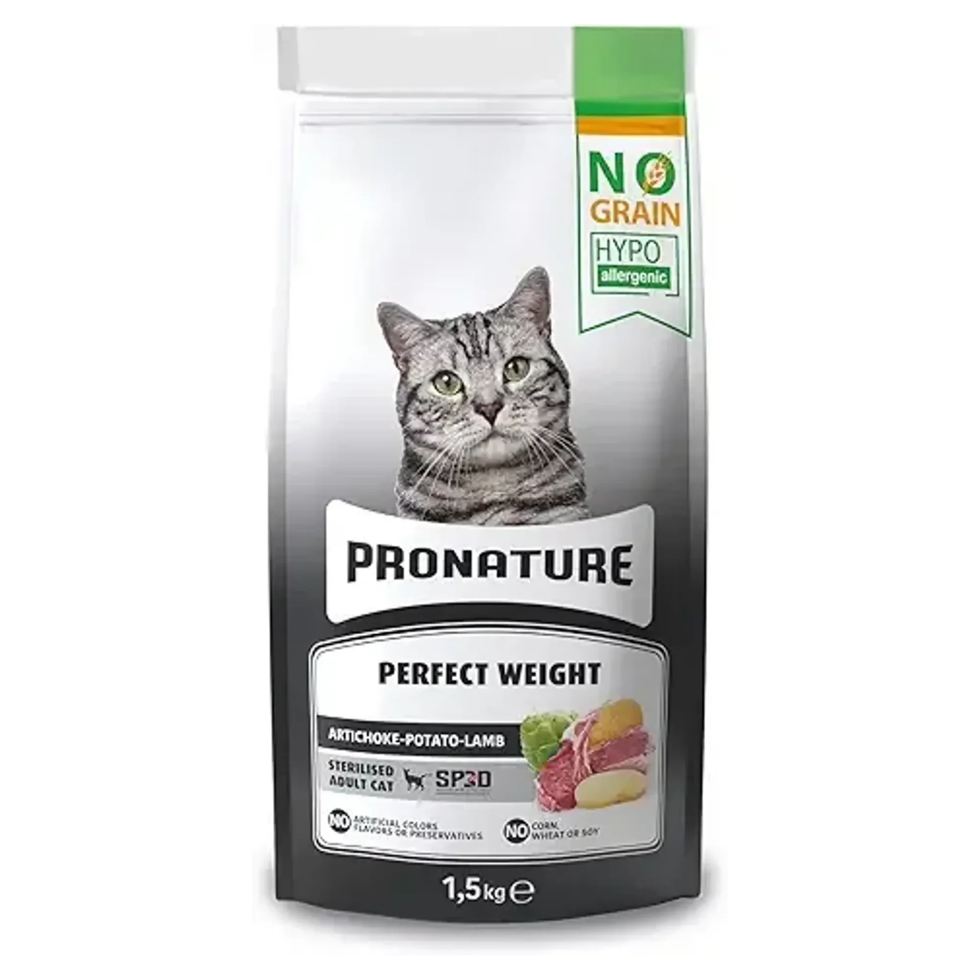 Pronature Tahılsız Kısırlaştırılmış Kuru Yetişkin Kedi Maması - Kuzu Etli Patatesli Ve Enginarlı - 1.5KG