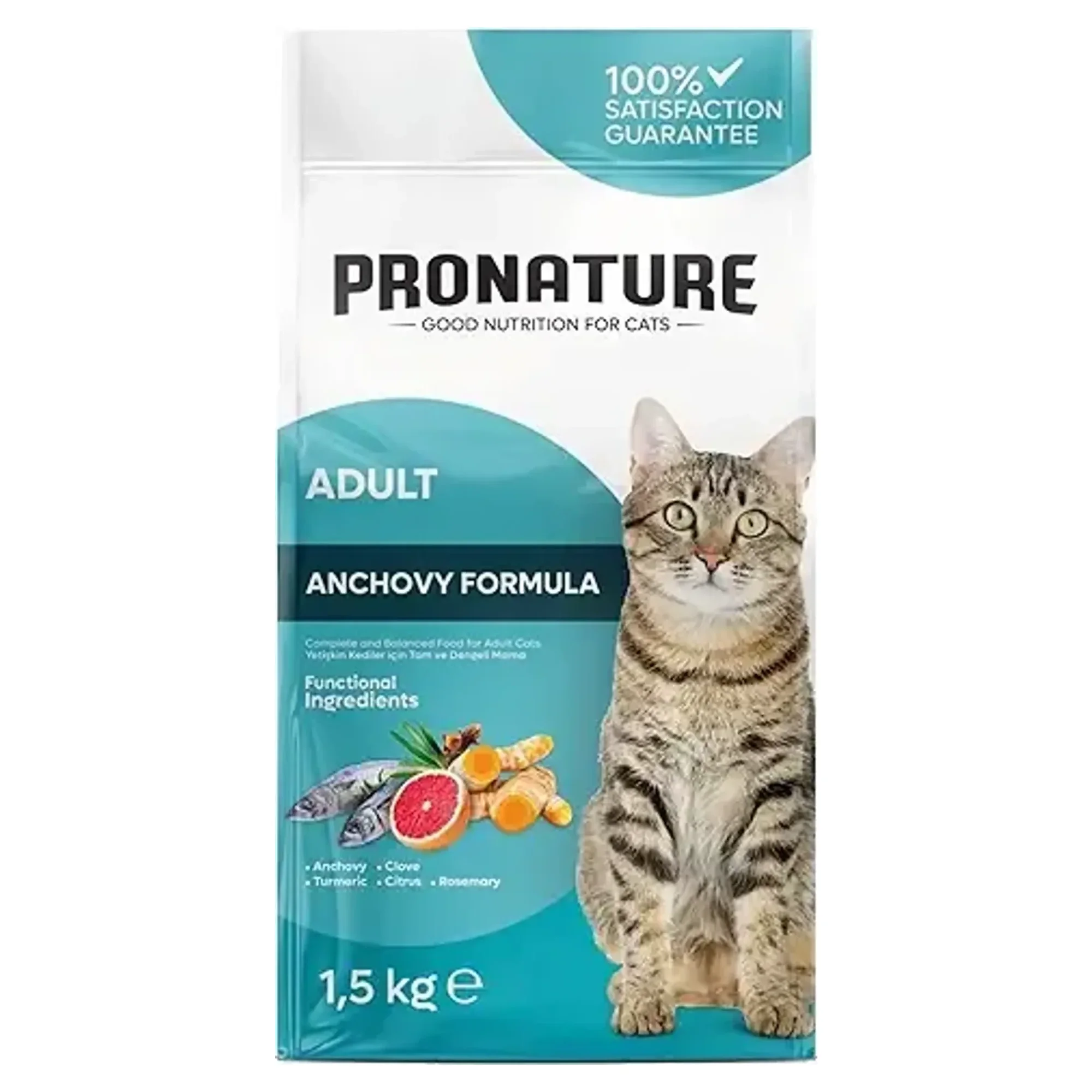 Pronature Yetişkin Kuru Kedi Maması - Hamsili Ve Pirinçli - 1.5KG