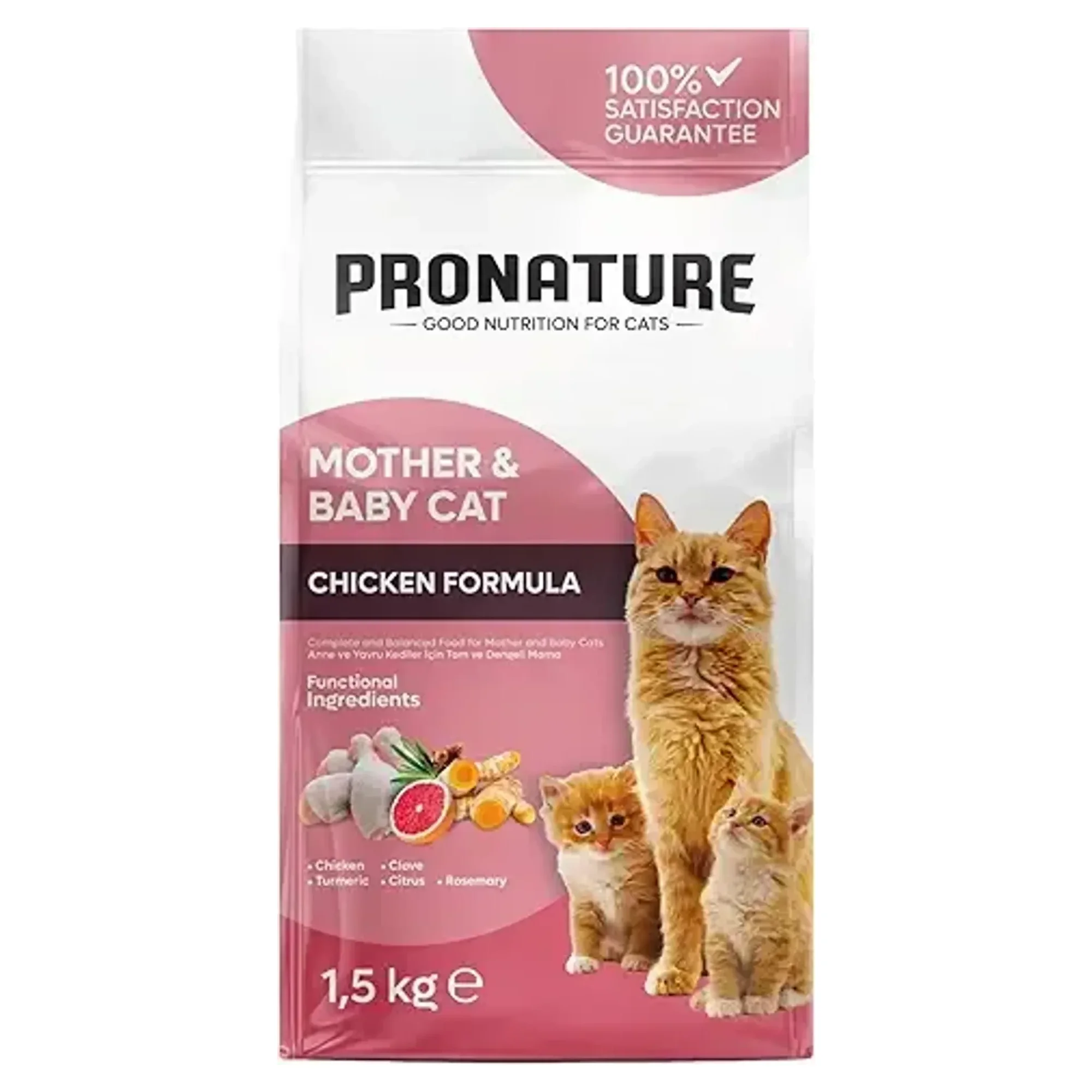 Pronature Mother & Baby Kuru Kedi Maması Tavuk Etli 1.5KG
