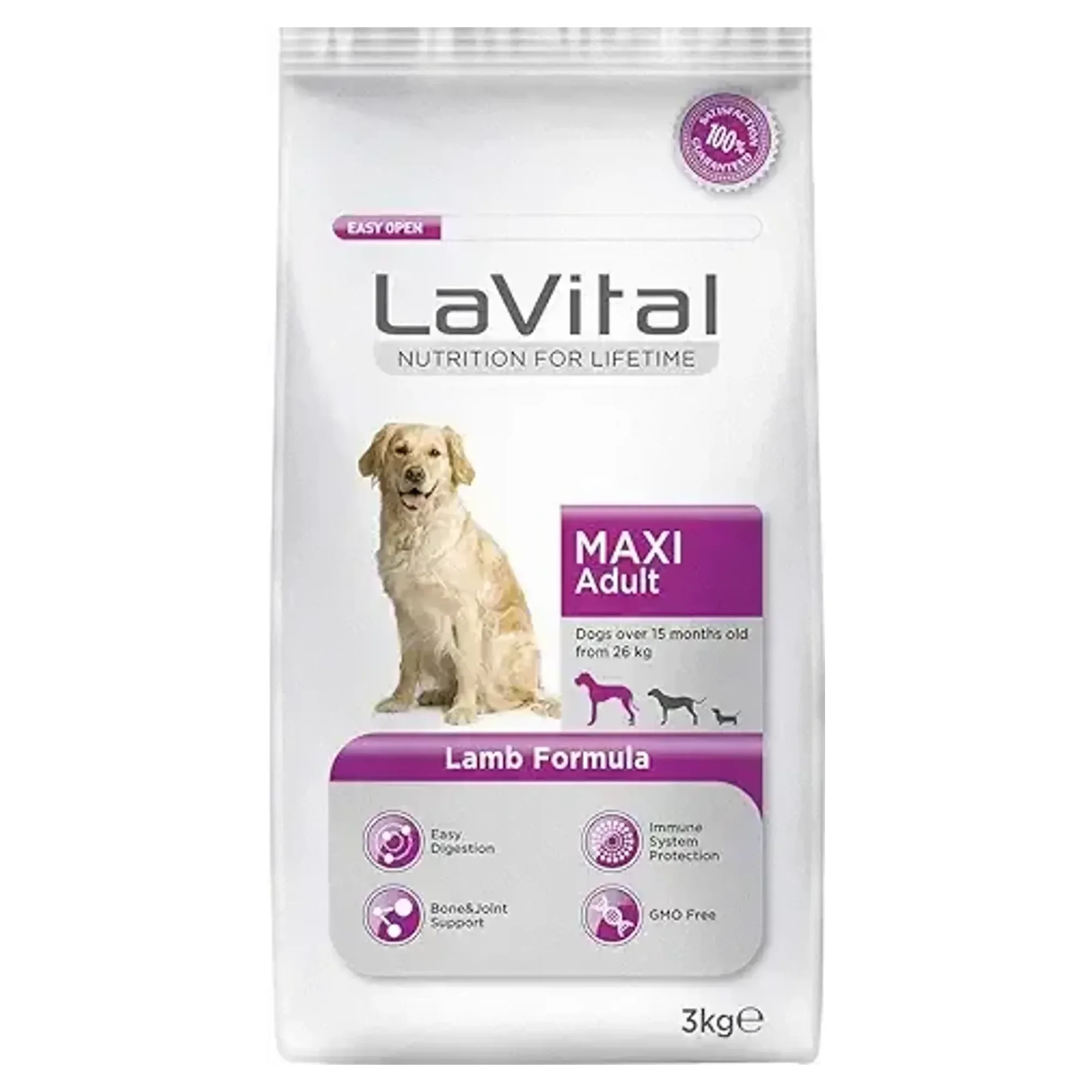 LaVital Büyük Irk Yetişkin Kuru Köpek Maması (Maxi Adult) Kuzu Etli 3KG