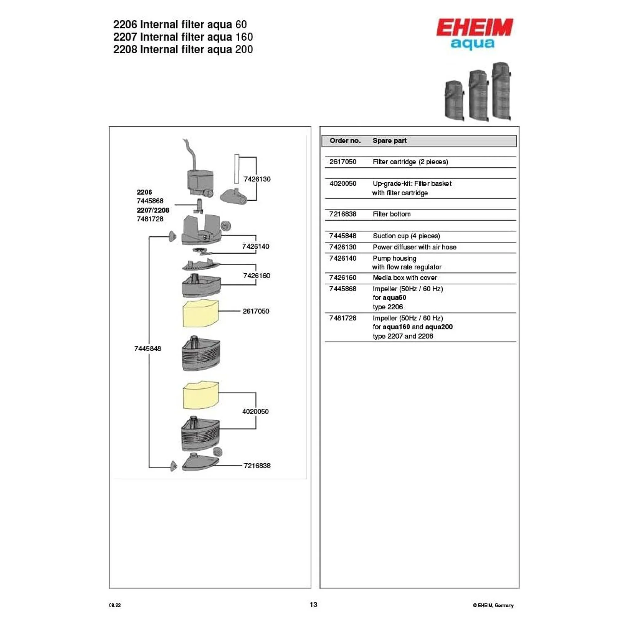 Eheim Aqua 200 Akvaryum İç Filtre — Filtreler, 700 g — Görsel 5