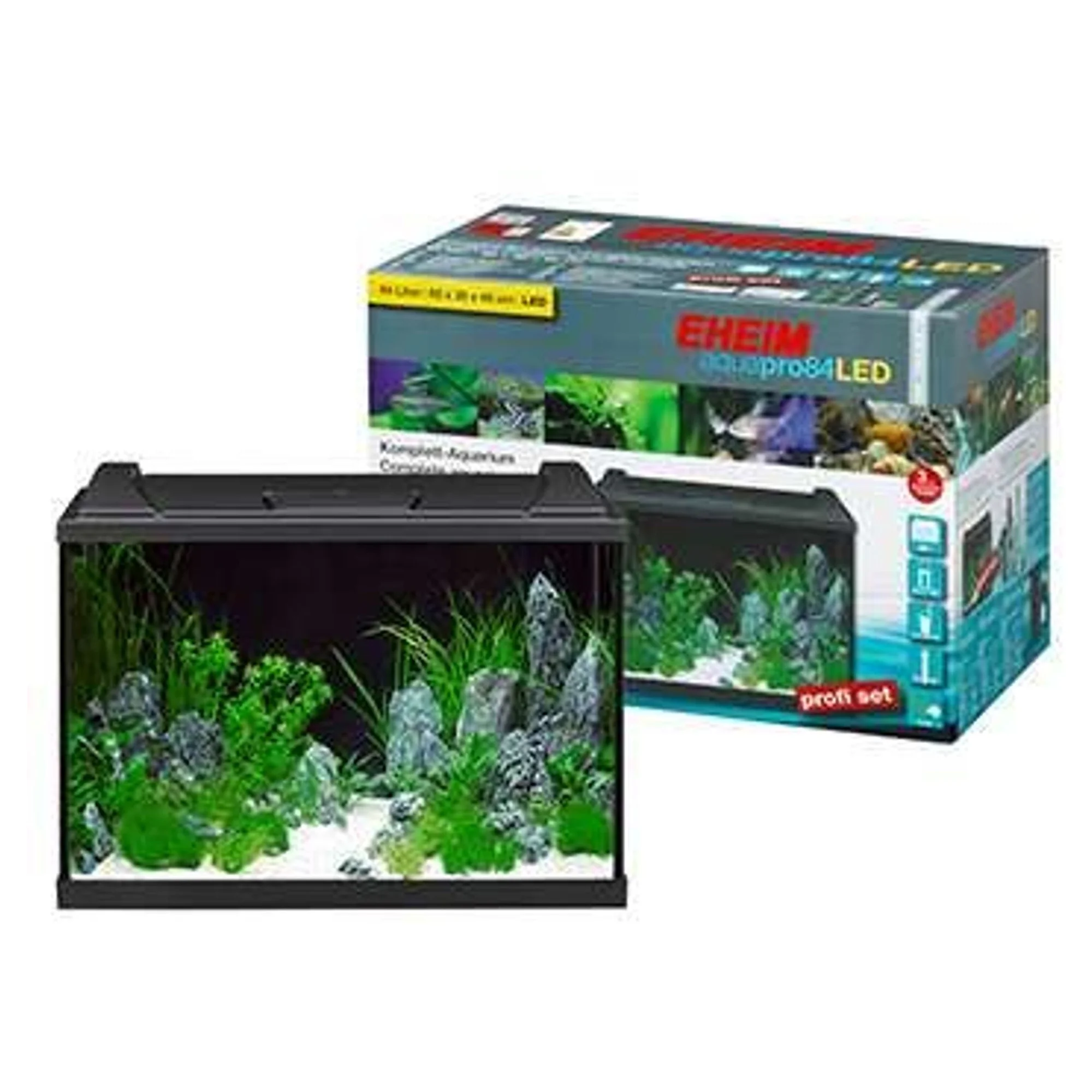 Eheim Aquastar 84 Akvaryum Başlangıç Seti Siyah (LED Aydınlatma/filtre/filtre medyası/ısıtıcı)