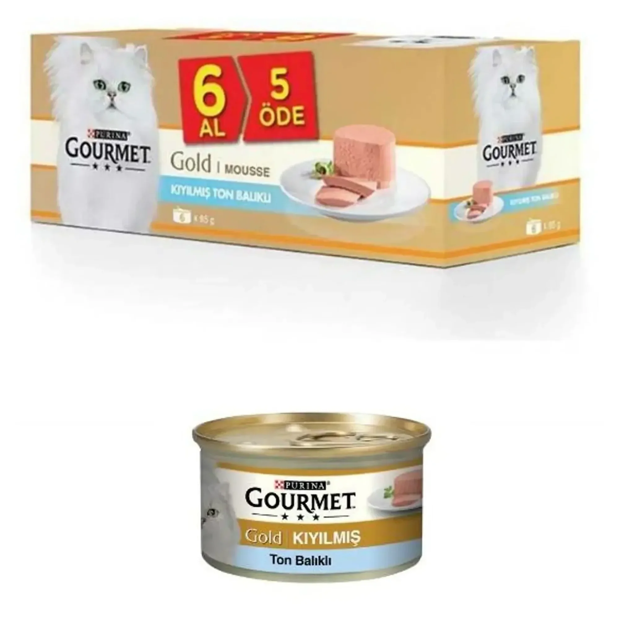 Gourmet Gold Ton Balıklı Yetişkin Kedi Yaş Maması 6x85 G