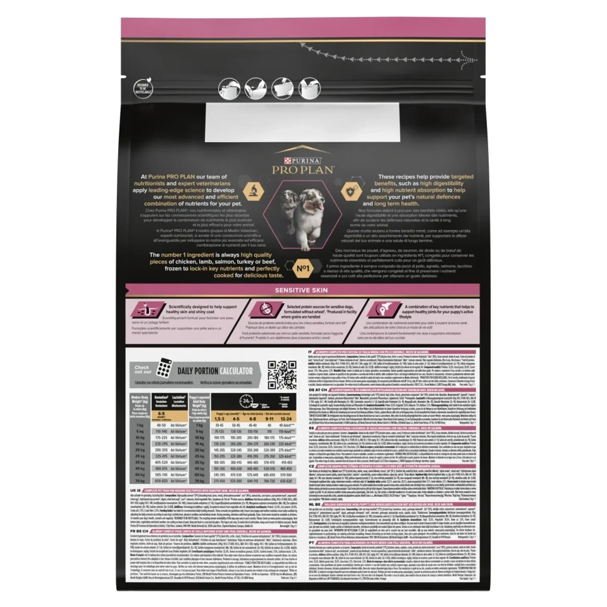 Pro Plan Pro Plan Medium Puppy Sensitive Skin Somonlu Hassas Derili Orta Irk Yavru Köpek Maması 3 KG — 3 kg — Görsel 3