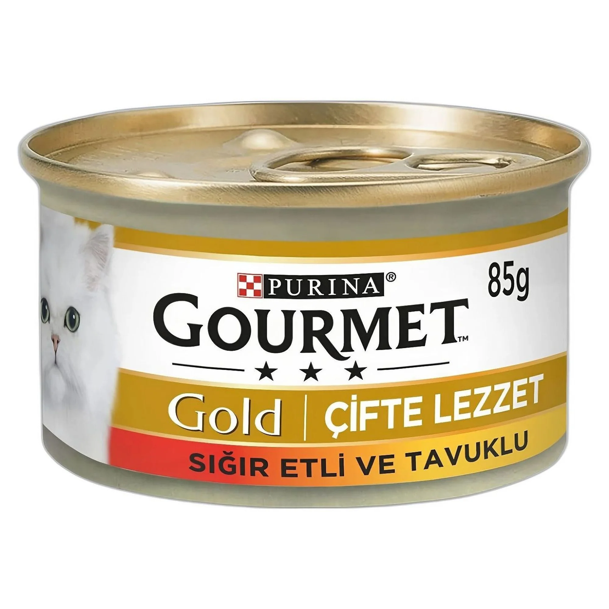 Gourmet Gourmet Gold Parça Etli Çifte Lezzet Sığır Etli & Tavuklu Yaş Kedi Maması 85 G