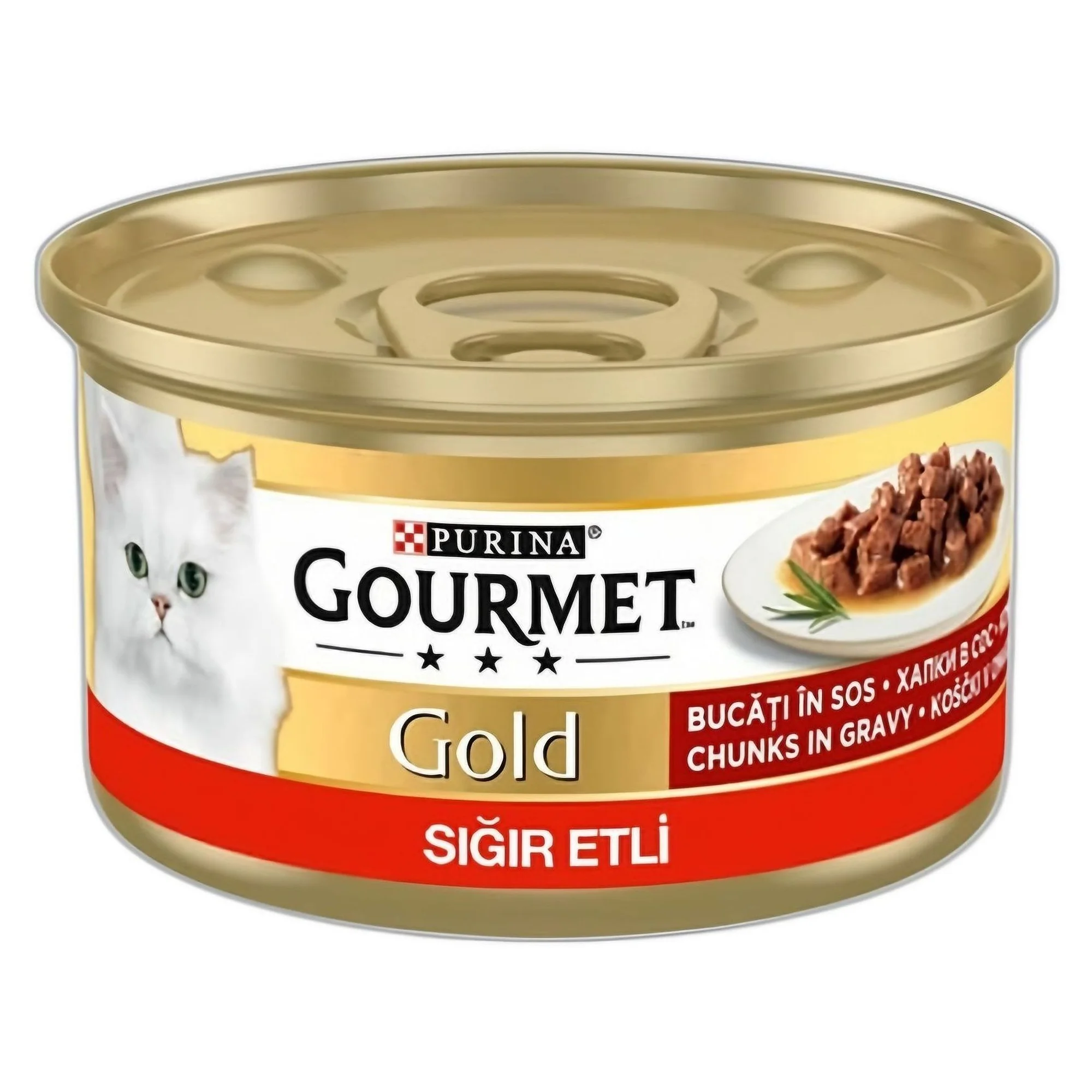 Gourmet Gourmet Gold Parça Sığır Etli Yetişkin Kedi Yaş Maması 85 G