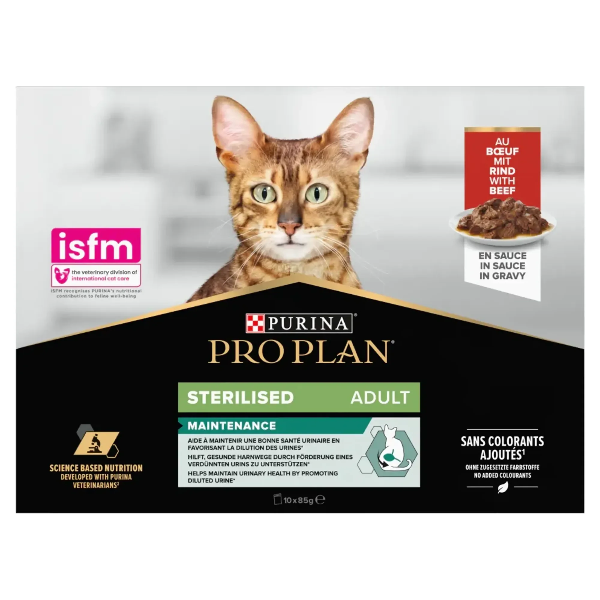 Pro Plan Sterilised Sığırlı ve Tavuklu Kısırlaştırılmış Yetişkin Kedi Yaş Mama 10x85 G — Görsel 3