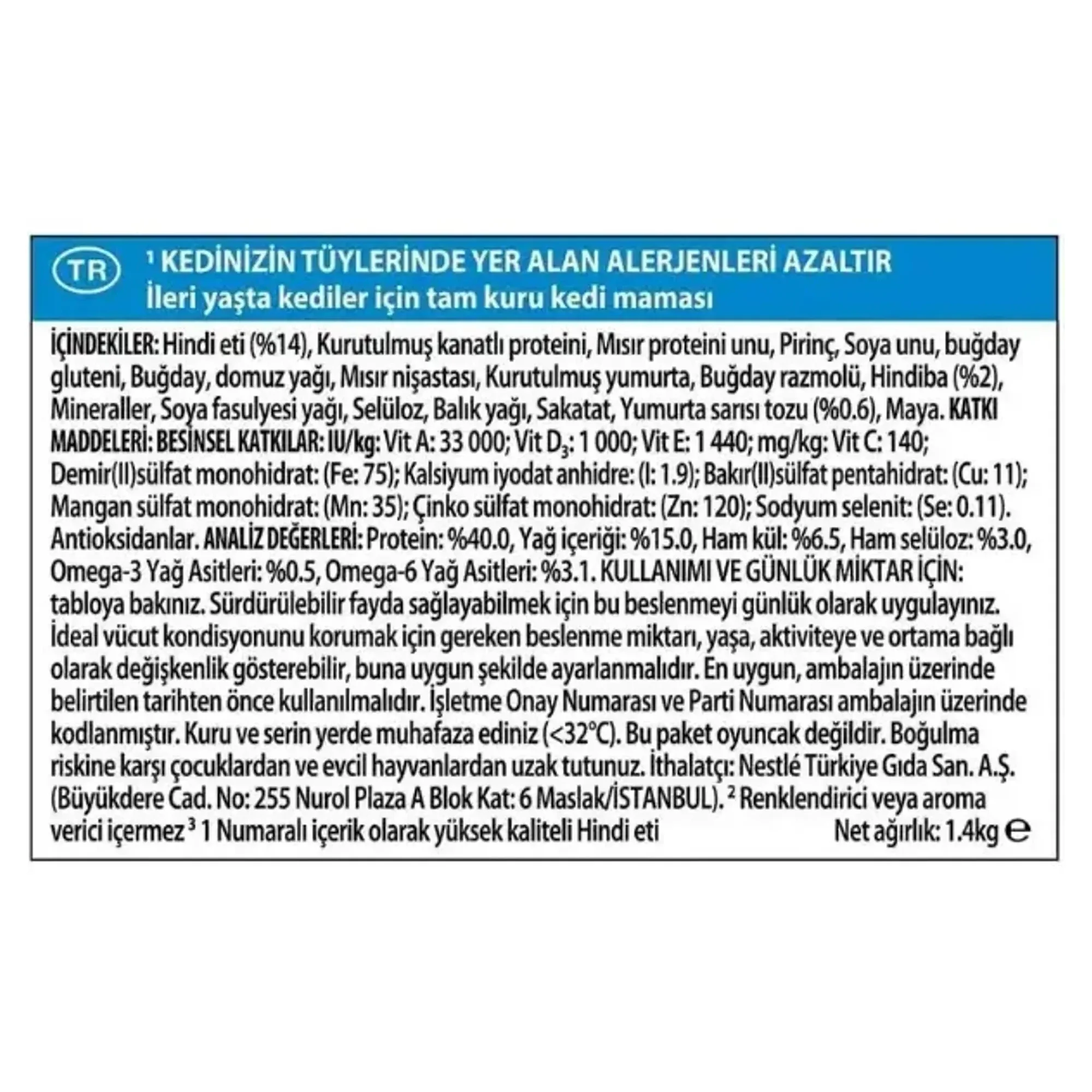 Pro Plan Pro Plan Liveclear Sterilised 7+ Turkey 1.4 Kg — Kısırlaştırılmış, 1.4 kg — Görsel 3