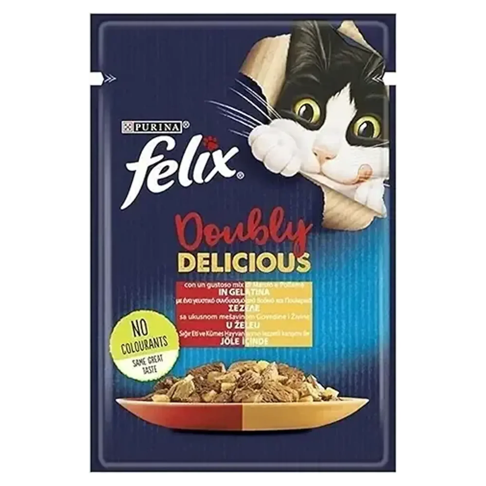 Felix Felix Double Delicious Sığır ve Kümes Hayvanlı Yetişkin Kedi Yaş Mama 85 G
