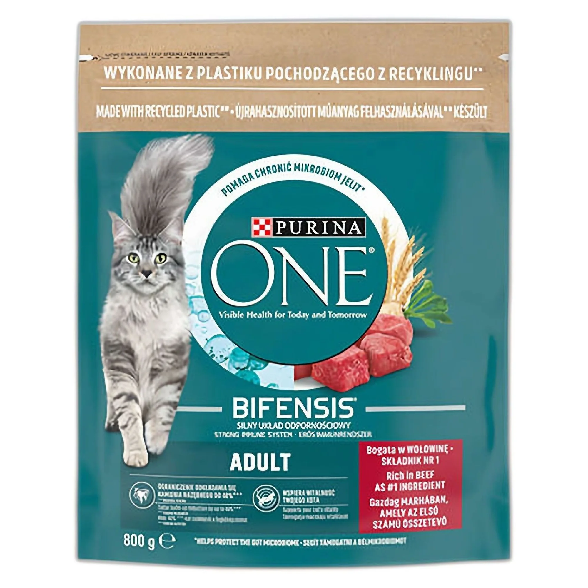 Purina Purina ONE Adult Sığır ve Tam Tahıllı Yetişkin Kedi Maması 800 G