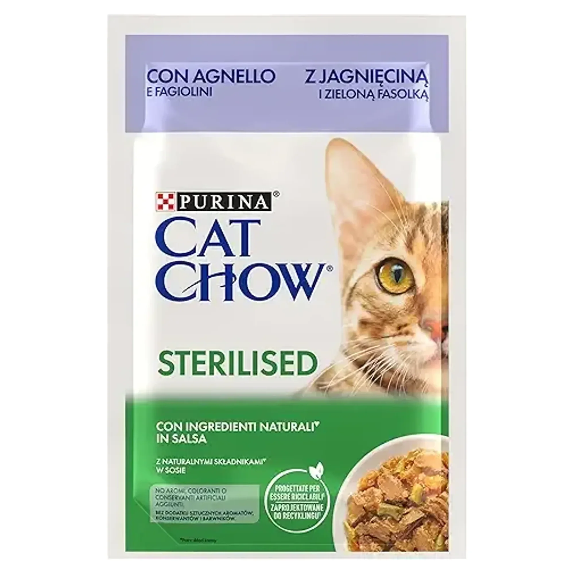 Purina Cat Chow Purina Cat Chow Sterilised Kuzu ve Yeşil Fasulyeli Kısırlaştırılmış Yetişkin Kedi Yaş Mama 85 G