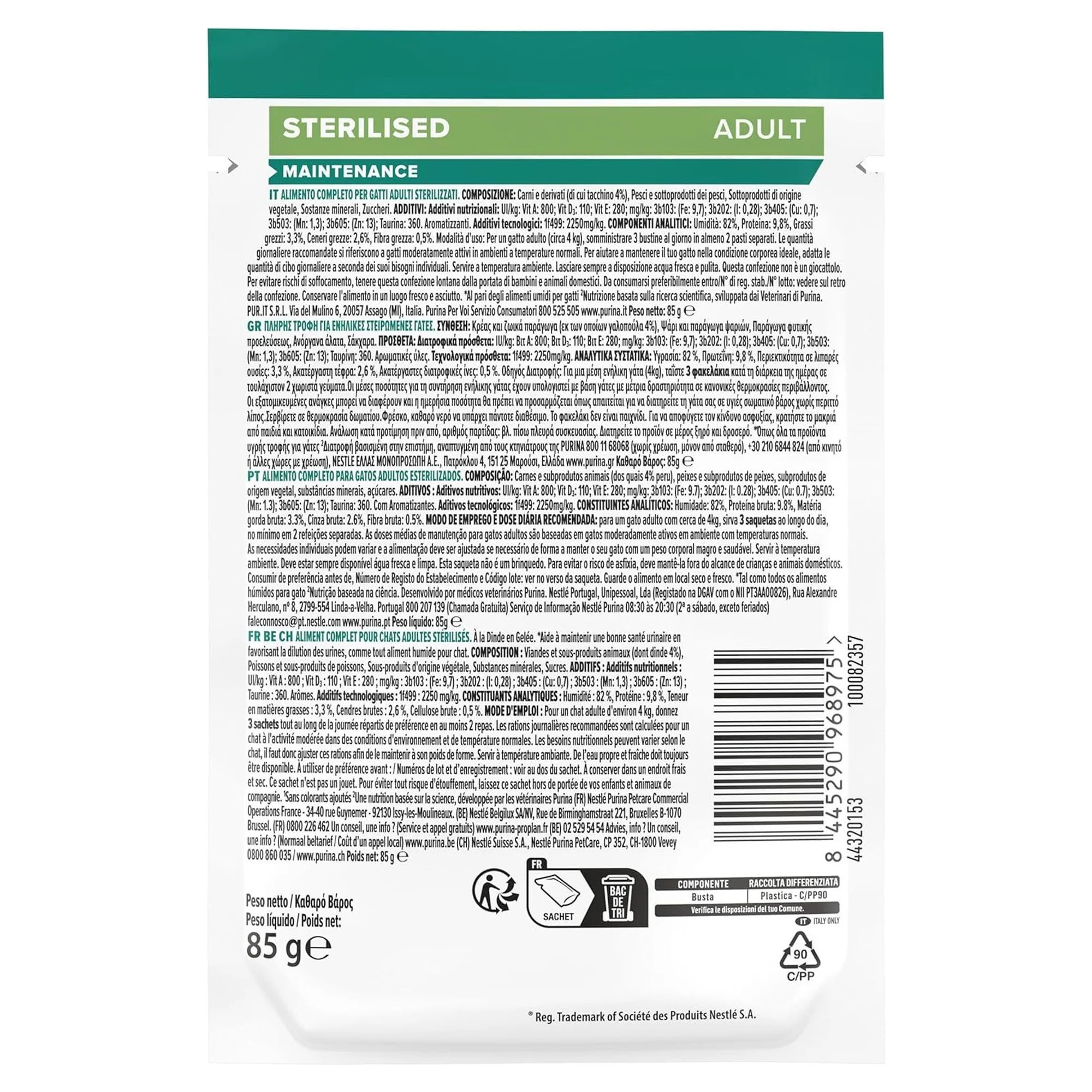 Pro Plan Pro Plan Sterilised Hindili Kısırlaştırılmış Yetişkin Kedi Yaş Mama 85 G — Görsel 2