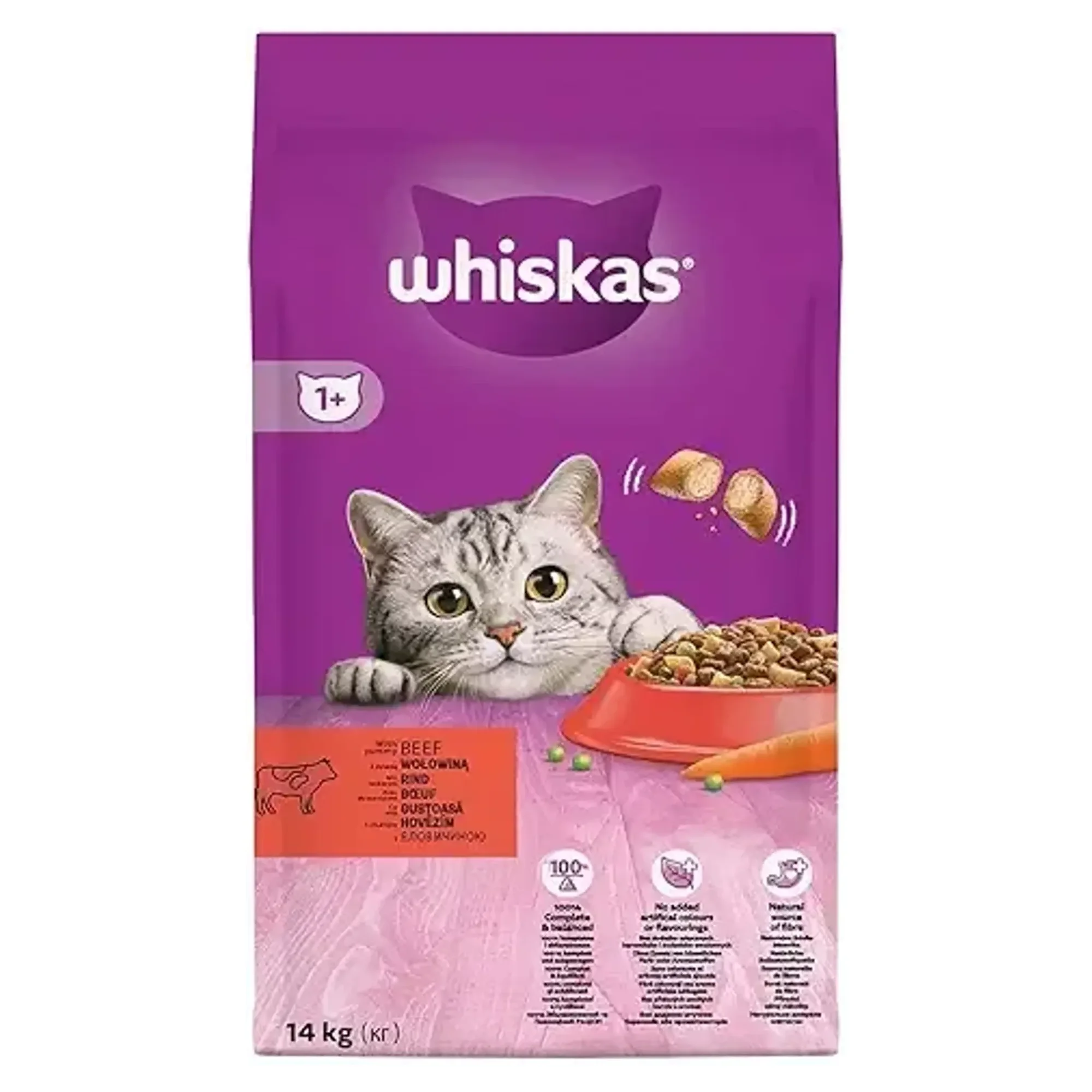 Whiskas Whiskas Biftek ve Tavuklu Yetişkin Kedi Maması 14 KG