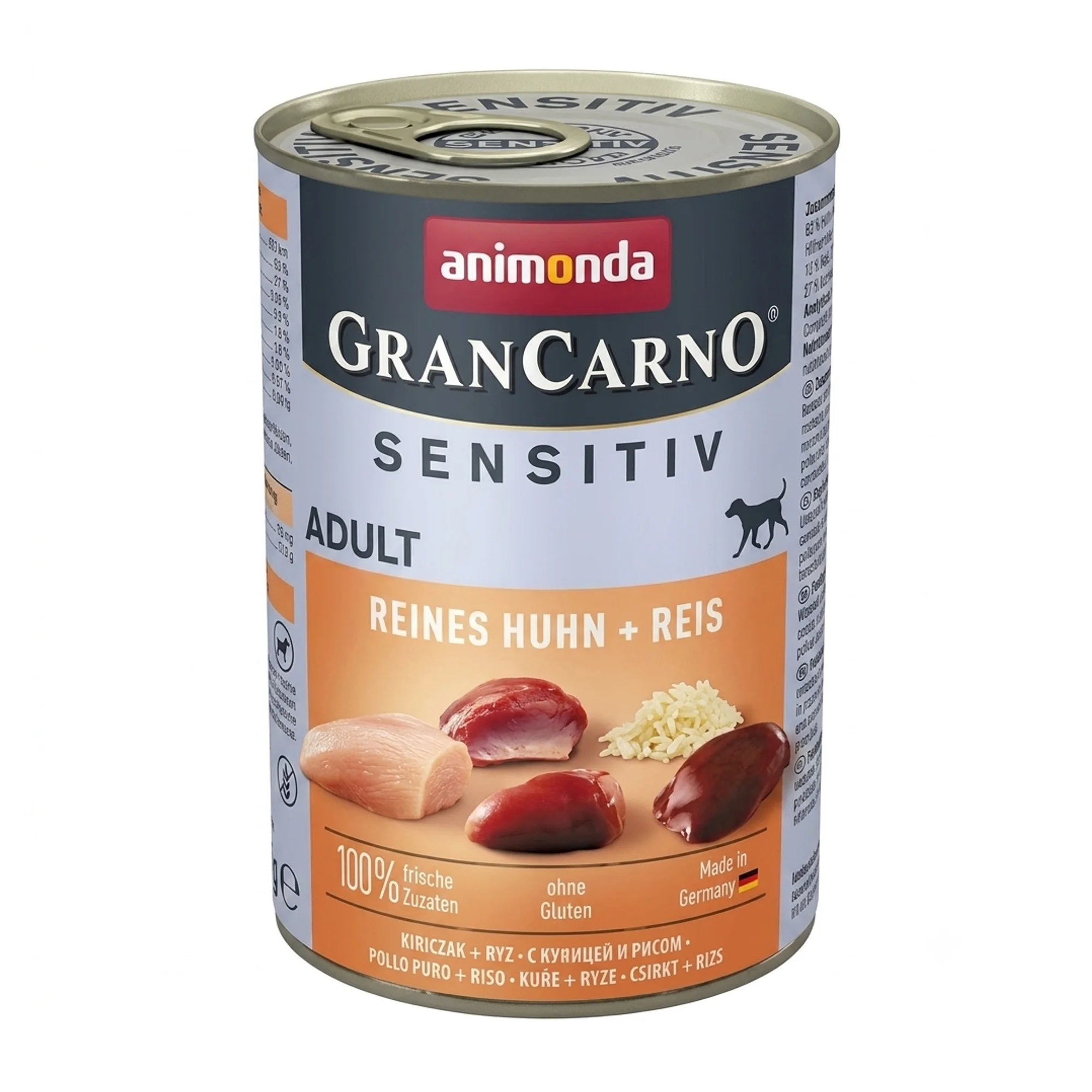 Animonda GranCarno Sensitive Tavuklu ve Pirinçli Yetişkin Köpek Konservesi 400 G