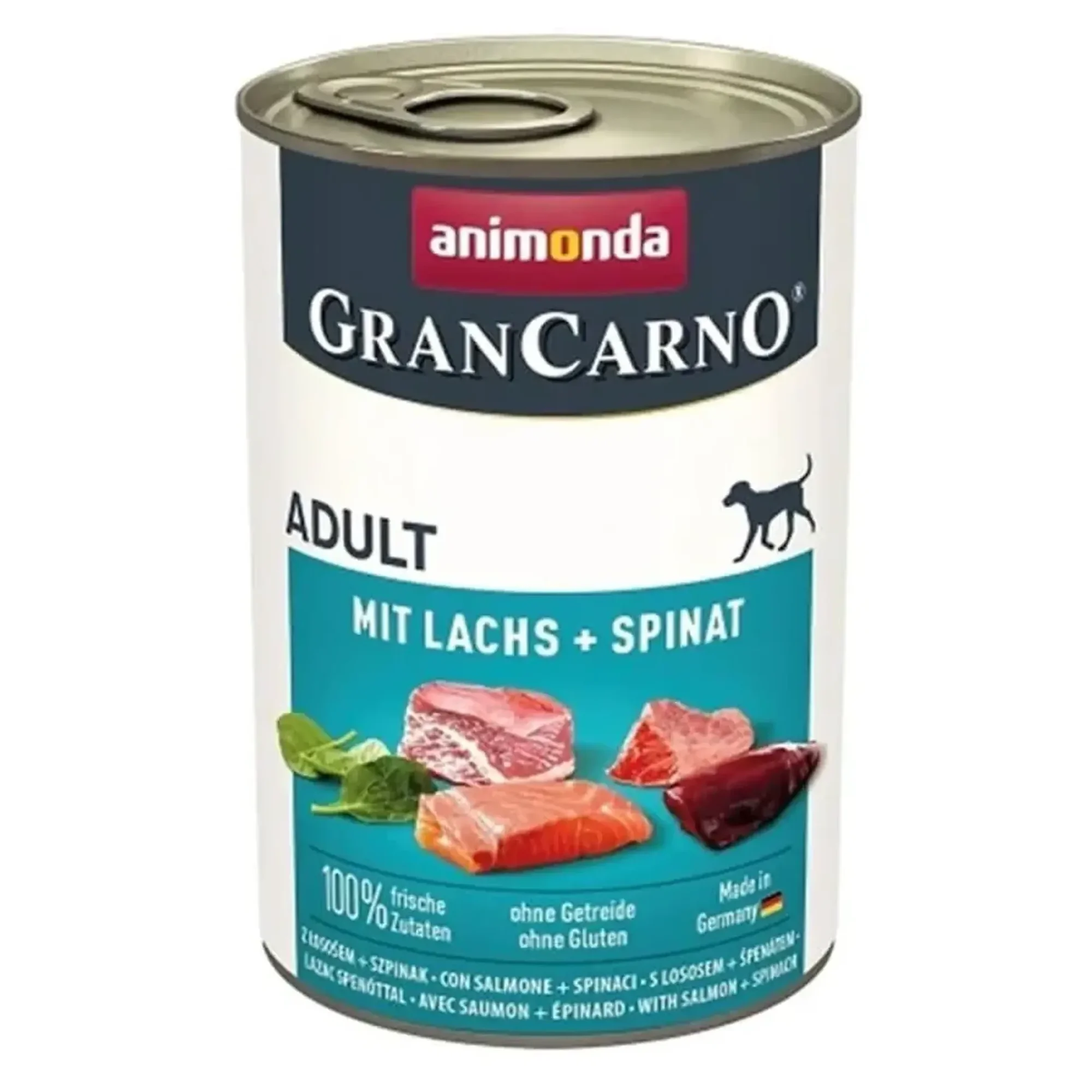 Animonda Gran Carno Somonlu ve Ispanaklı Yetişkin Köpek Konservesi 400 G