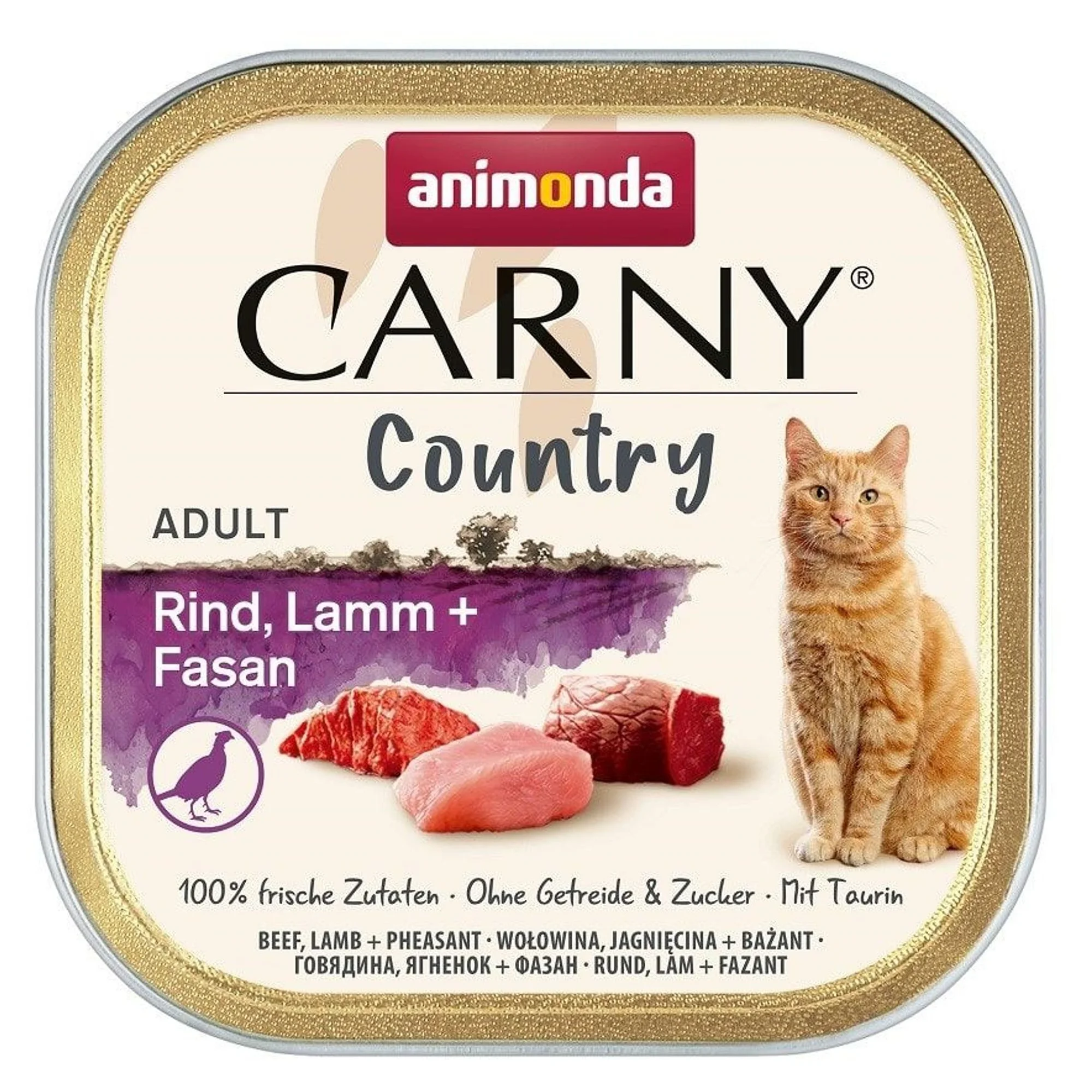 Animonda Carny Country Sığırlı Kuzu Etli ve Sülünlü Yetişkin Kedi Konservesi 100 G