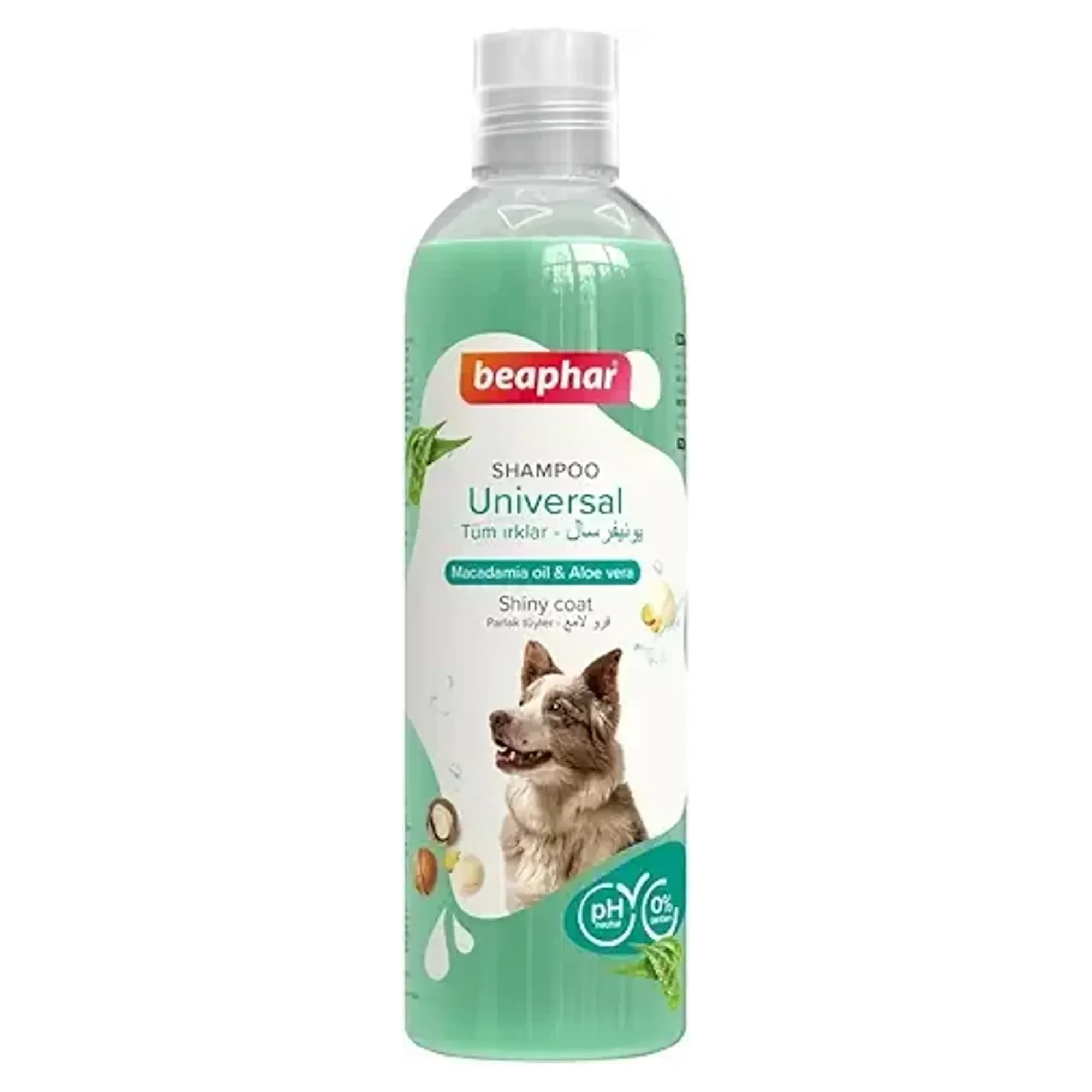 Beaphar Universal Köpek Şampuanı - Parlak Tüyler için - Makademya Yağı & Aloe Vera 250mL