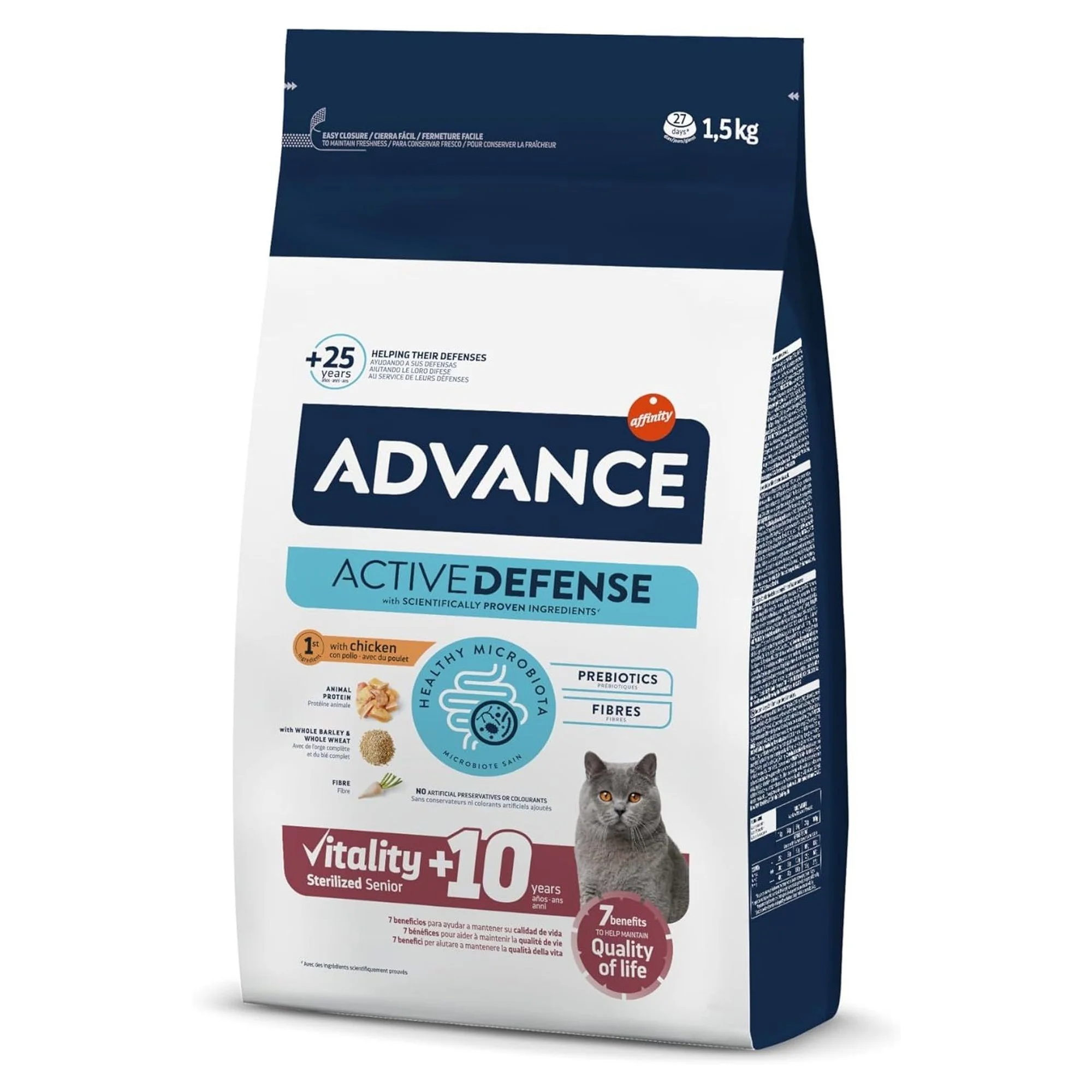 Advance Vitality +10 Tavuklu Kısırlaştırılmış Yaşlı Kedi Maması 1.5 KG