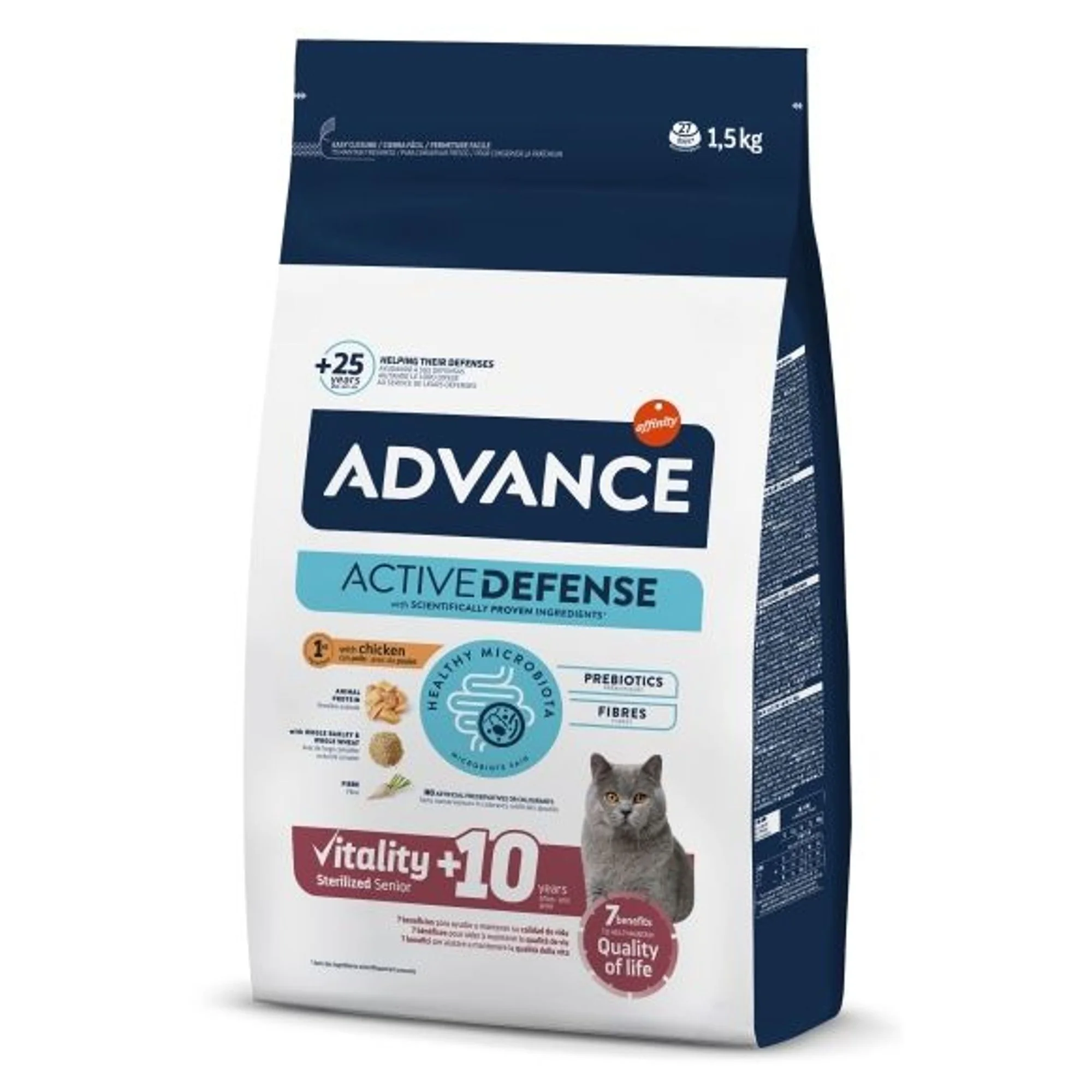 Advance Vitality +10 Tavuklu Kısırlaştırılmış Yaşlı Kedi Maması 1.5 KG