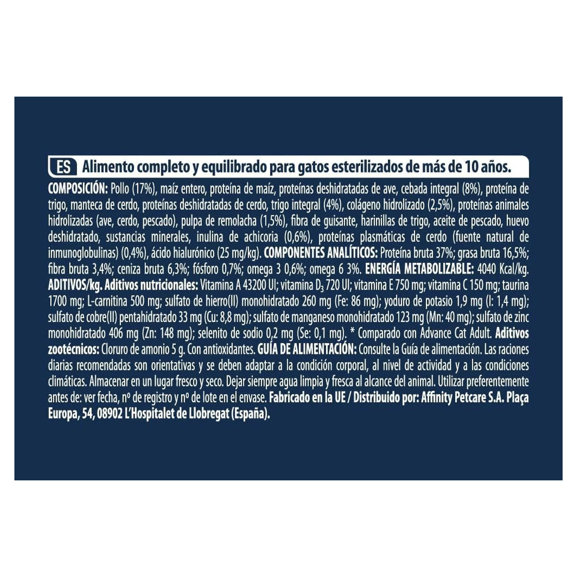 Advance Vitality +10 Tavuklu Kısırlaştırılmış Yaşlı Kedi Maması 1.5 KG — 1.6 kg — Görsel 4
