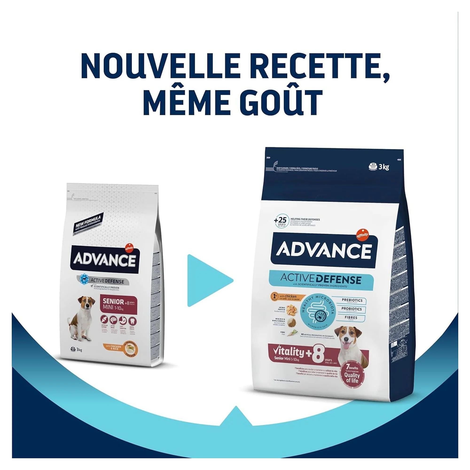 Advance Vitality +8 Tavuklu Mini Irk Yaşlı Köpek Maması 3 KG — Hassas Sindirim, 3.2 kg — Görsel 6