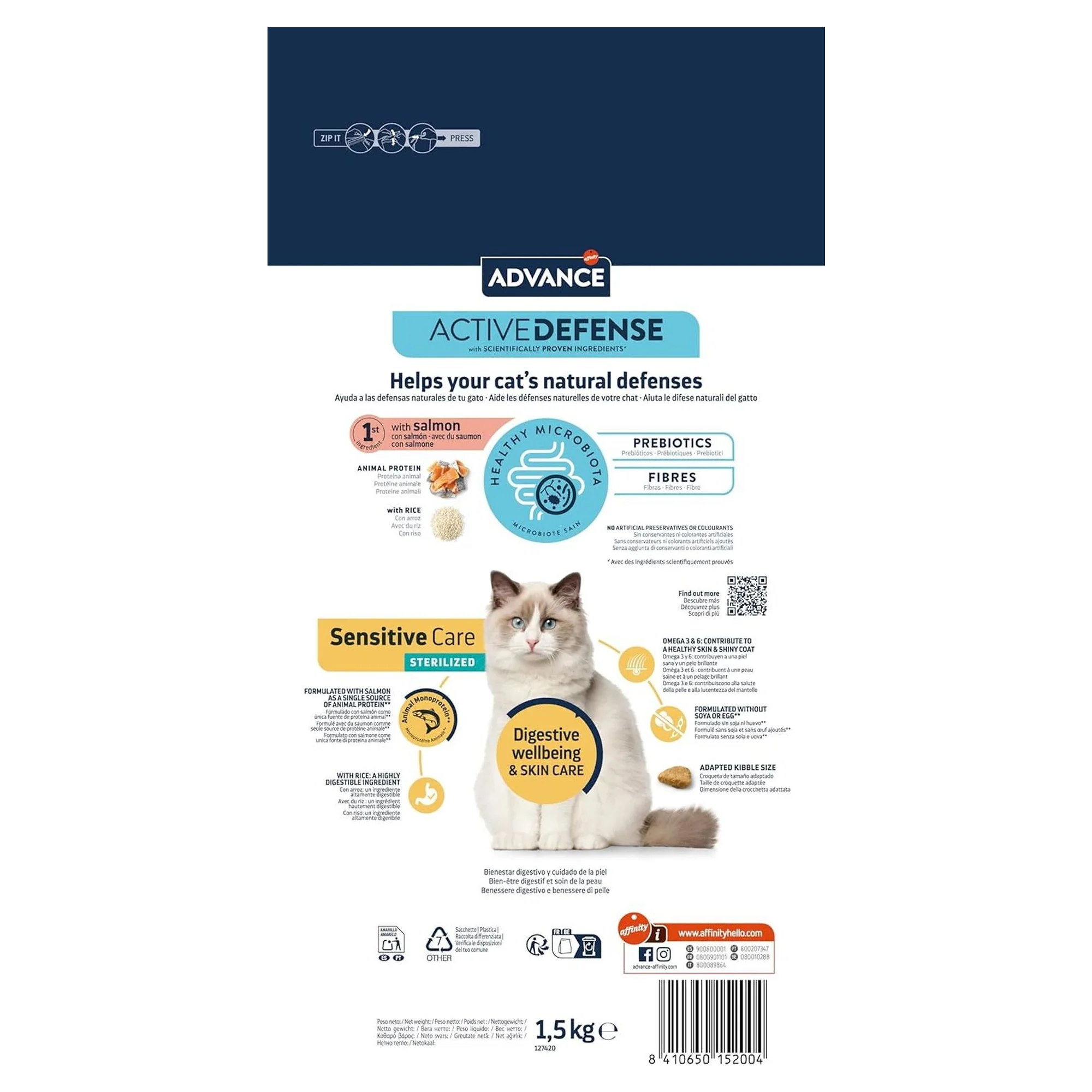 Advance Hassas Sindirim için Somonlu Kısırlaştırılmış Yetişkin Kedi Maması 1.5 KG — 1.6 kg — Görsel 2