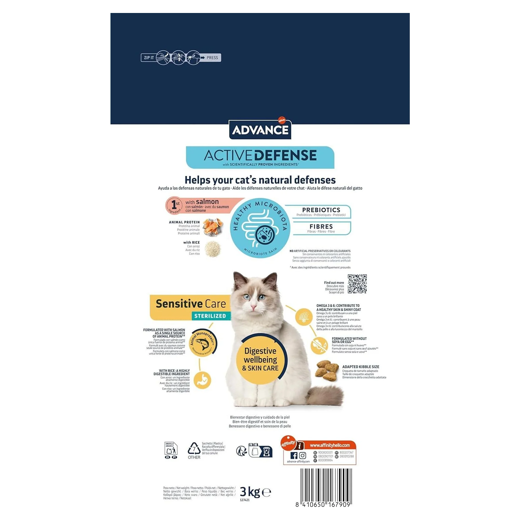 Advance Hassas Sindirim için Somonlu Kısırlaştırılmış Yetişkin Kedi Maması 3 KG — 3 kg — Görsel 3