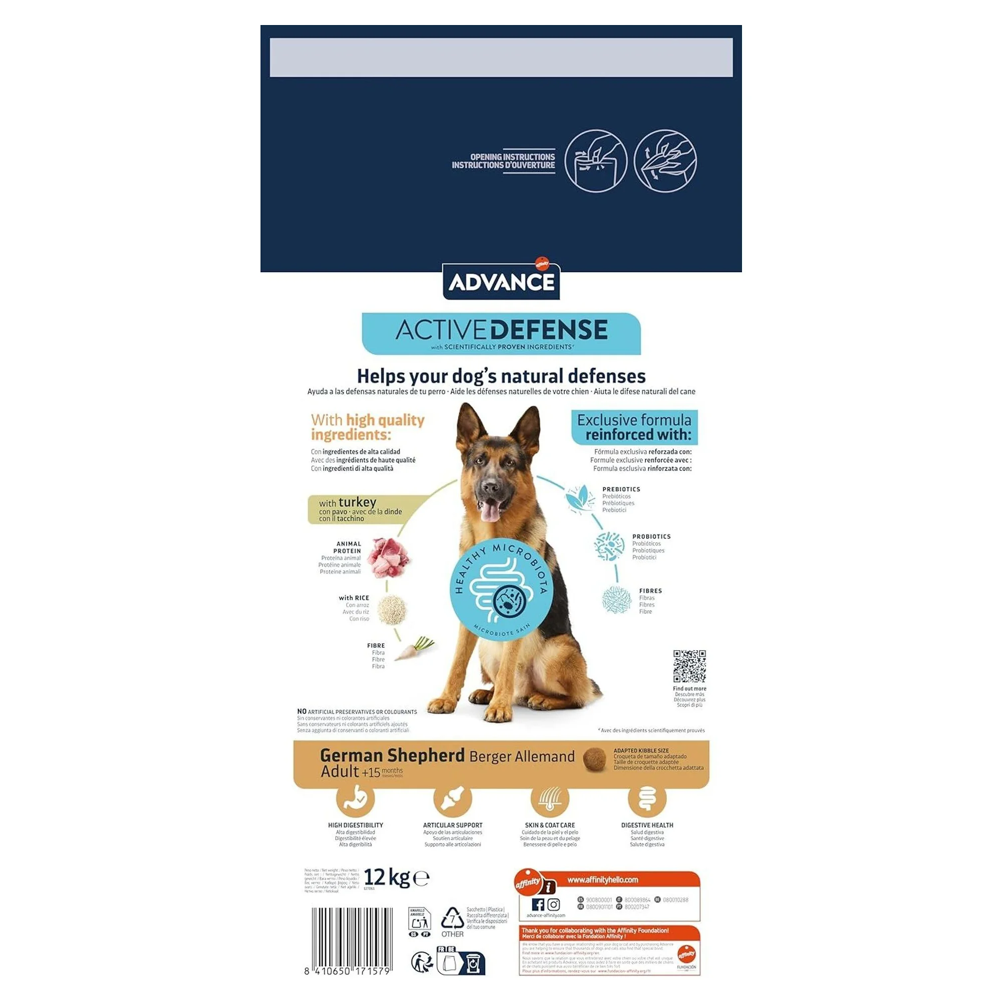 Advance German Shepherd Alman Çoban Köpeği İçin Hindili Yetişkin Köpek Maması 12 KG — Normal, 12.3 kg — Görsel 3