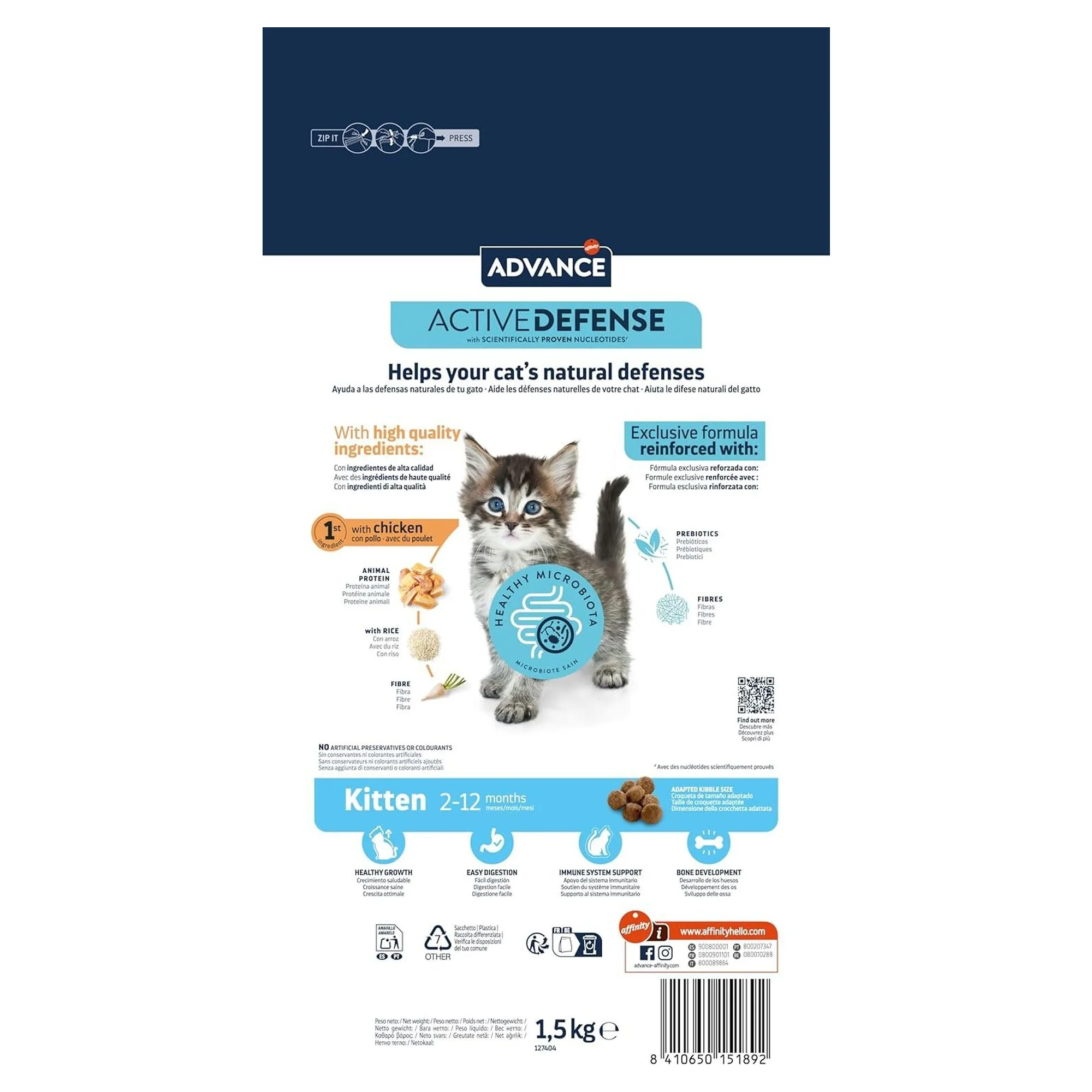 Advance Kitten Tavuklu ve Pirinçli Yavru Kedi Maması 1.5 KG — Normal, 1.5 kg — Görsel 2
