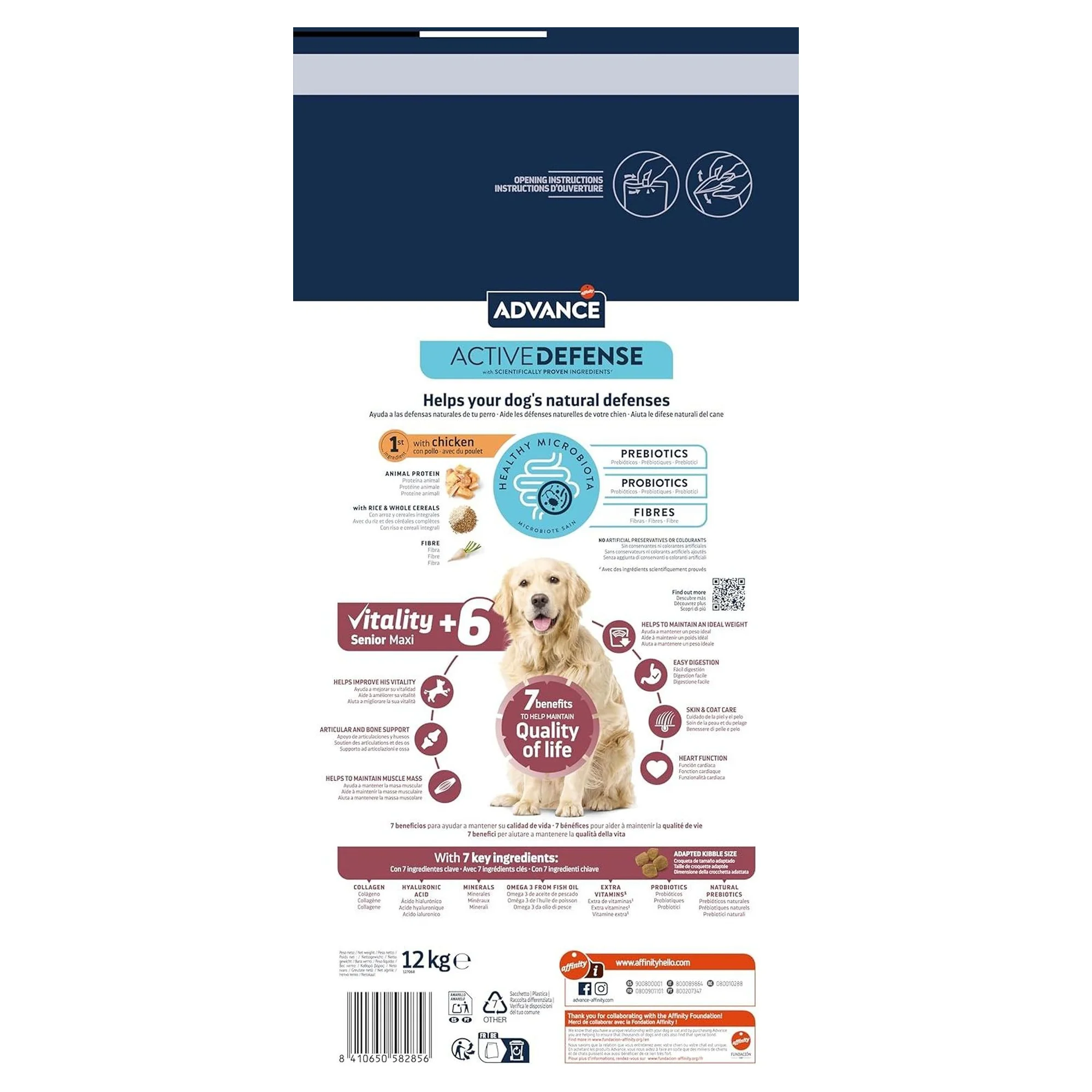 Advance Vitality +6 Tavuklu Büyük Irk Yaşlı Köpek Maması 12 KG — Normal — Görsel 2