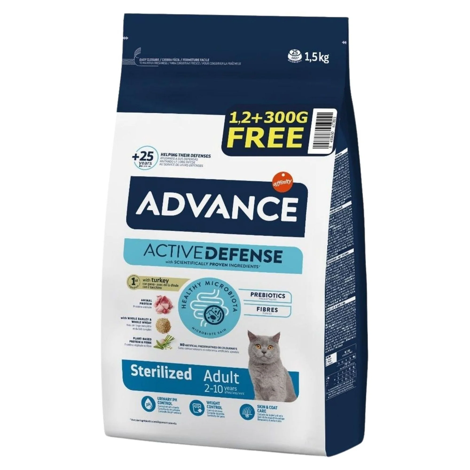 Advance Sterilised Hindili Kısırlaştırılmış Yetişkin Kedi Maması 1.2 KG + 300 G