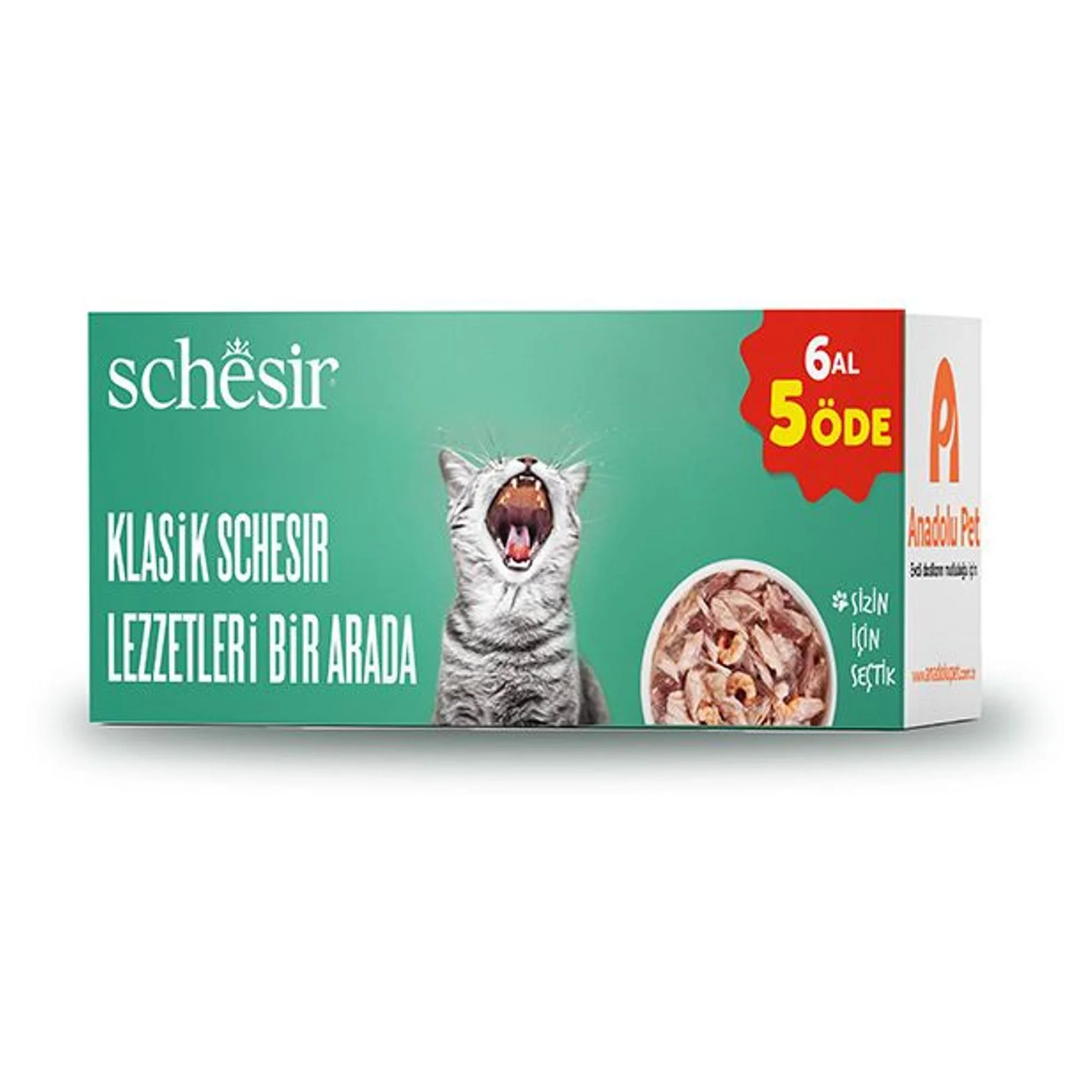Schesir Schesir Karışık Konserve Yetişkin Kedi Maması 6 X 85 Gr