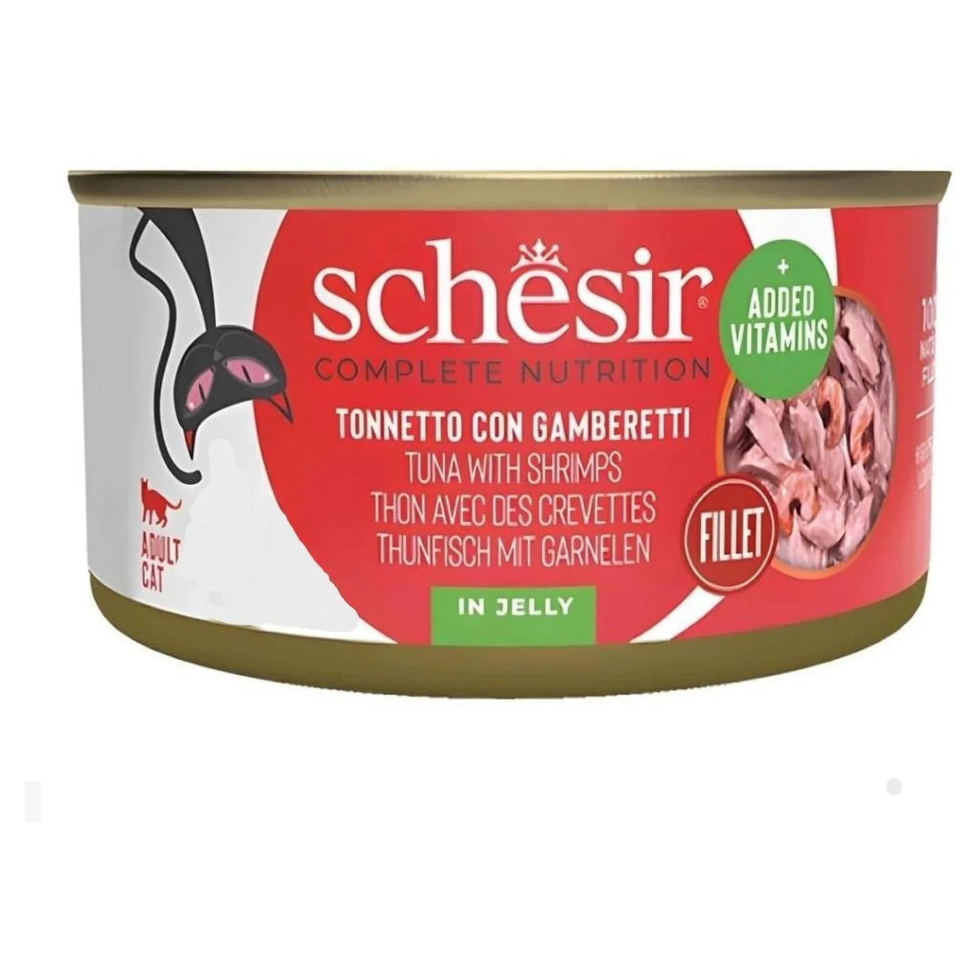 Schesir Jelly Ton Balıklı ve Karidesli Yetişkin Kedi Konservesi 50 G