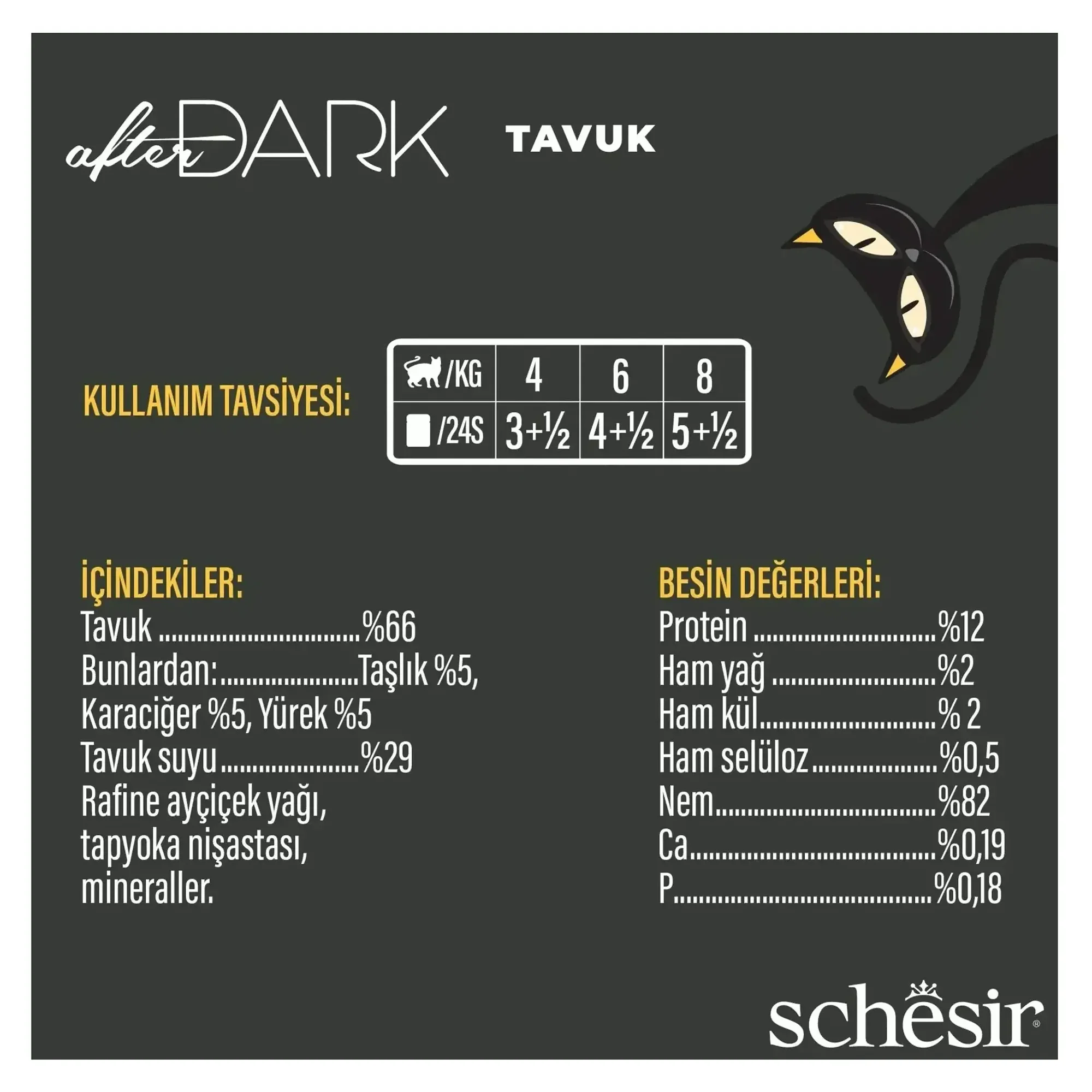 Schesir Schesir After Dark Wholefood Tavuklu Yetişkin Kedi Konservesi 80 G — Normal, 90 g — Görsel 2