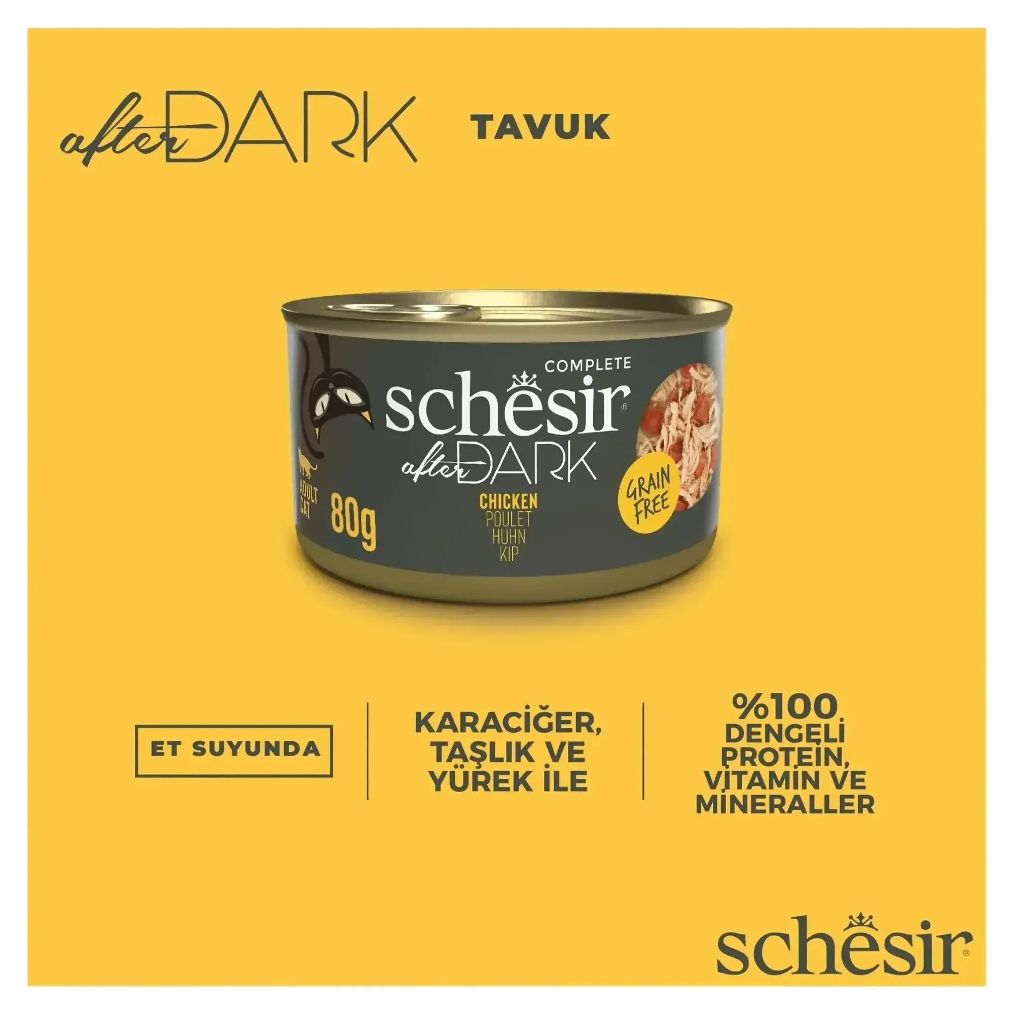 Schesir Schesir After Dark Wholefood Tavuklu Yetişkin Kedi Konservesi 80 G — Normal, 90 g — Görsel 4