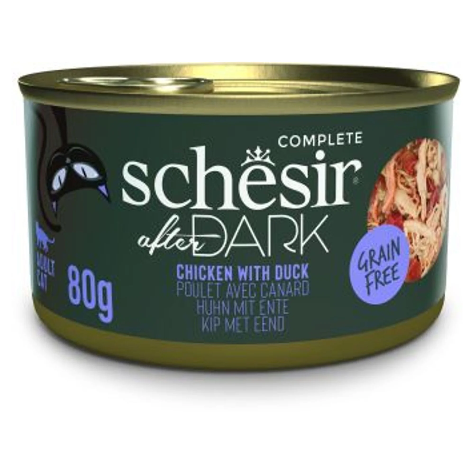 Schesir Schesir After Dark Tavuk ile Ördek Et Suyunda Yetişkin Kedi Konservesi 80G
