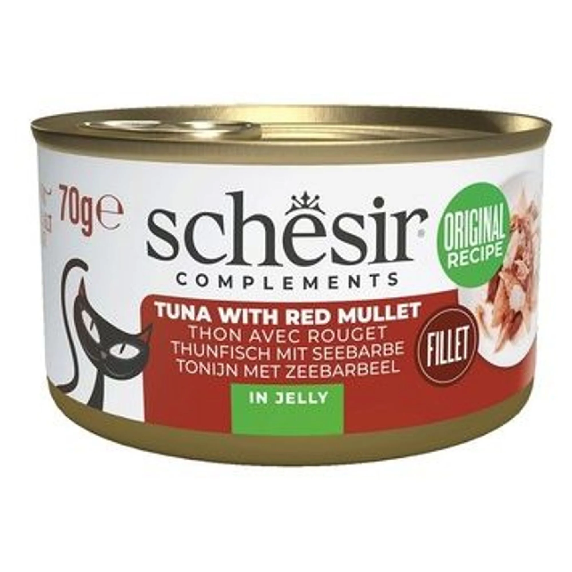 Schesir Schesir Tamamlayıcı Ton ve Barbun Balıklı Jöle İçinde Kedi Konservesi 70G