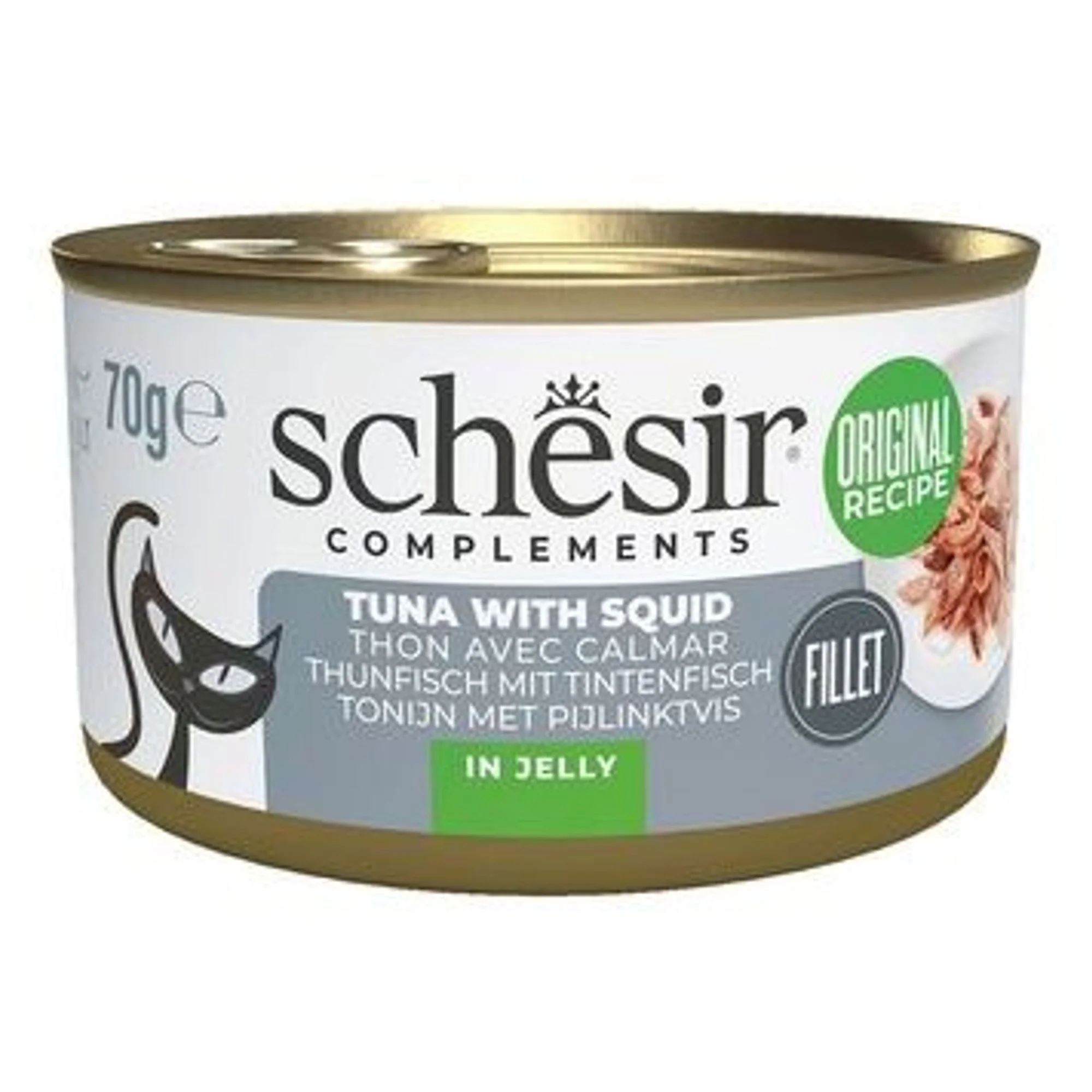 Schesir Schesir Tamamlayıcı Ton Balıklı ve Kalamarlı Jöle İçinde Kedi Konservesi 70G