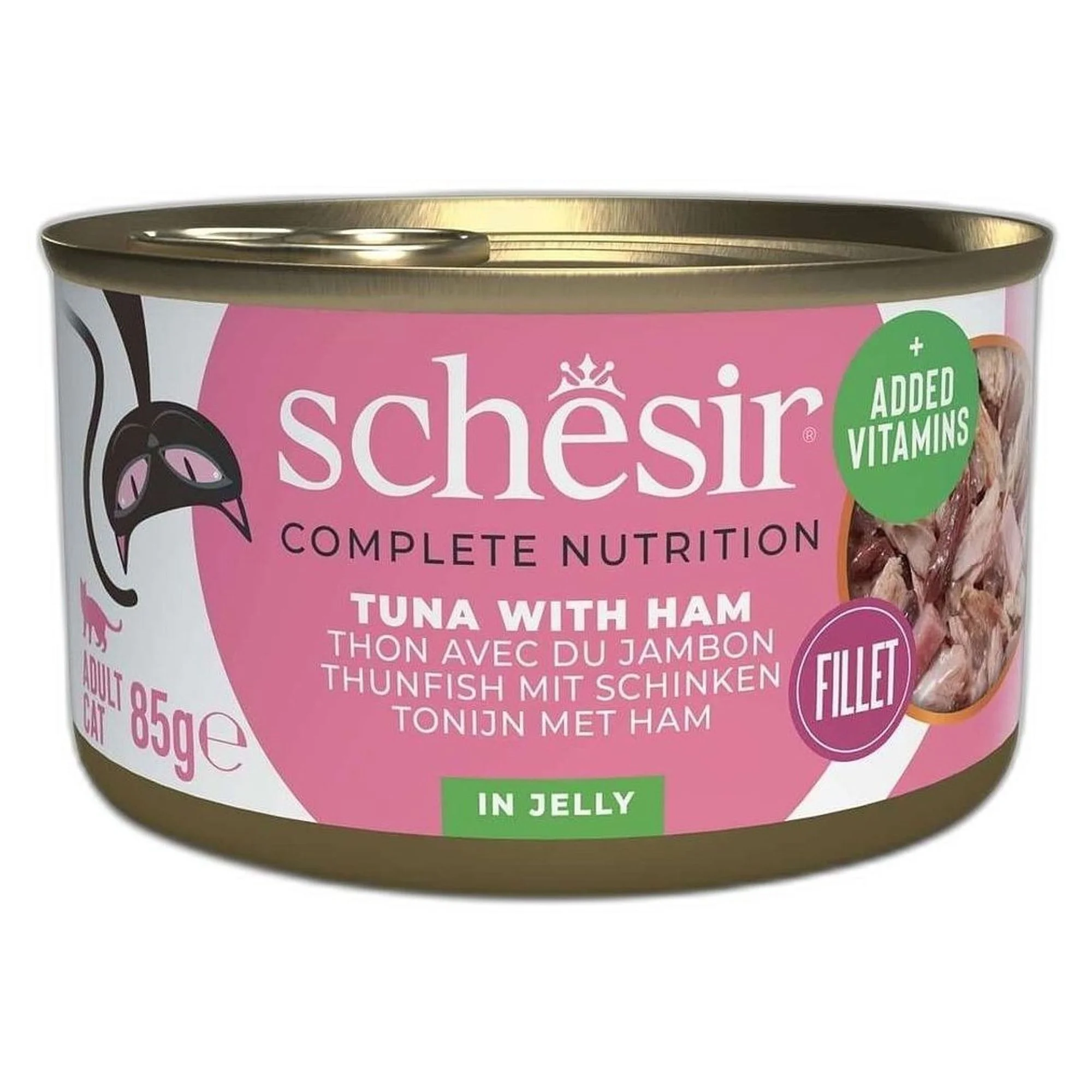 Schesir Schesir Jelly Ton Balığı ve Jambon Jöle İçinde Yetişkin Kedi Konservesi 85g