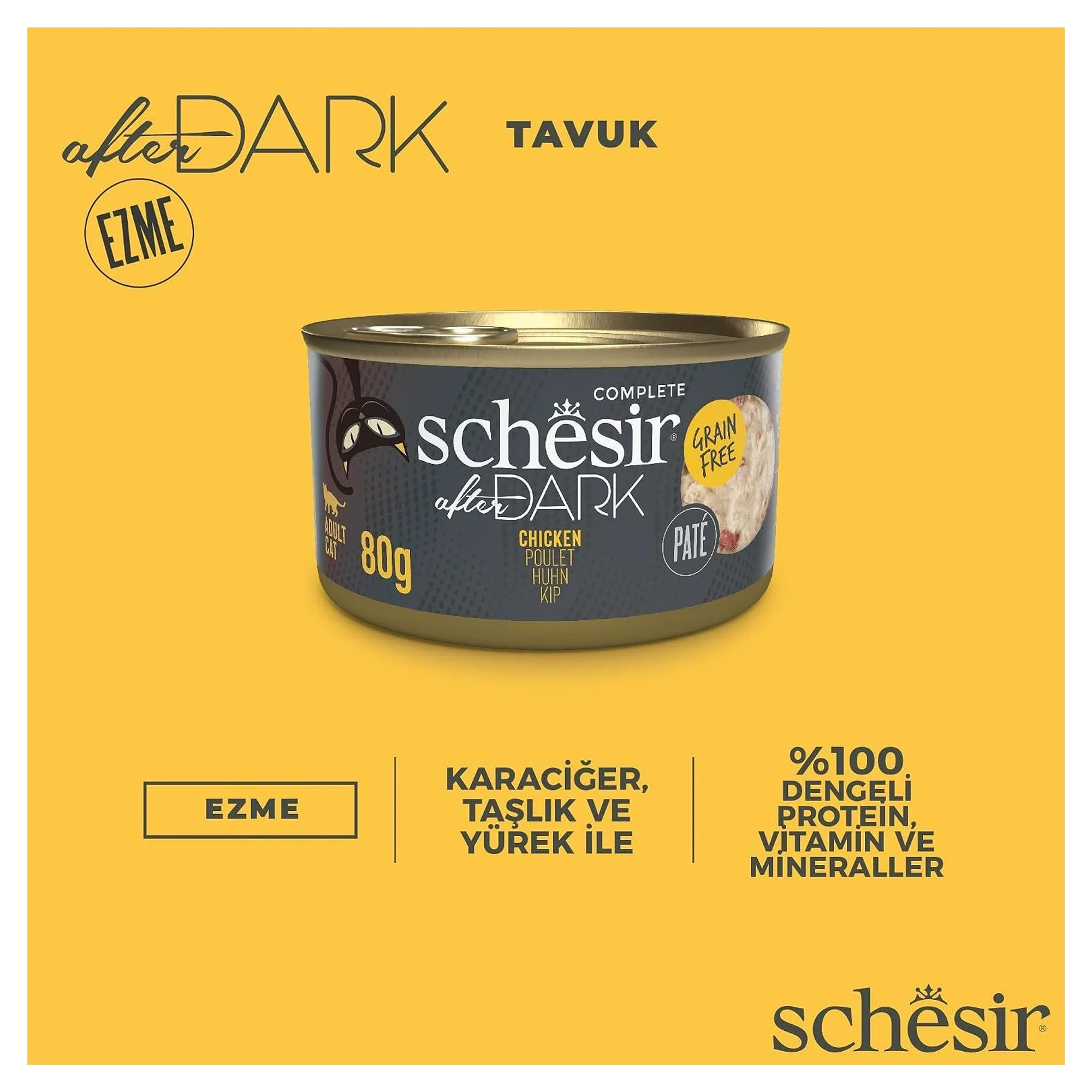Schesir After Dark Pate Tavuklu Yetişkin Kedi Konservesi 80 G — Normal, 85 g — Görsel 3