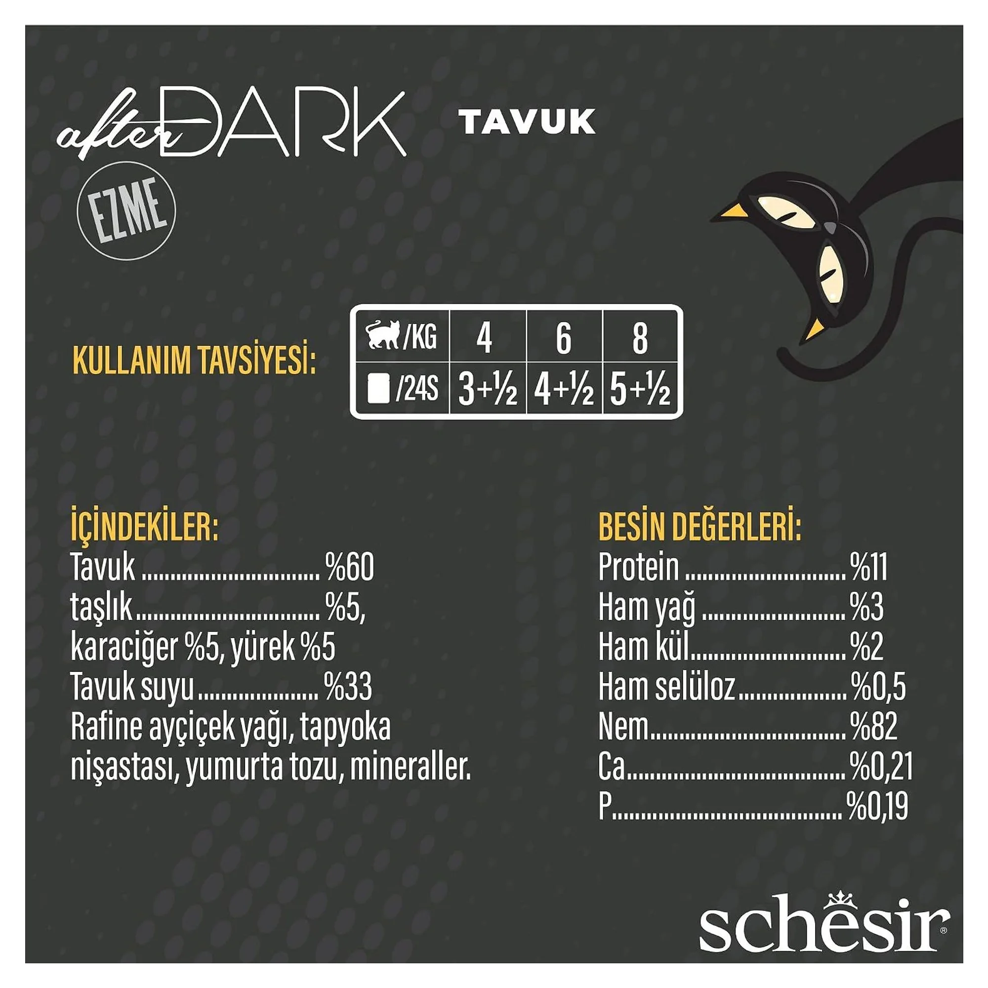 Schesir After Dark Pate Tavuklu Yetişkin Kedi Konservesi 80 G — Normal, 85 g — Görsel 4