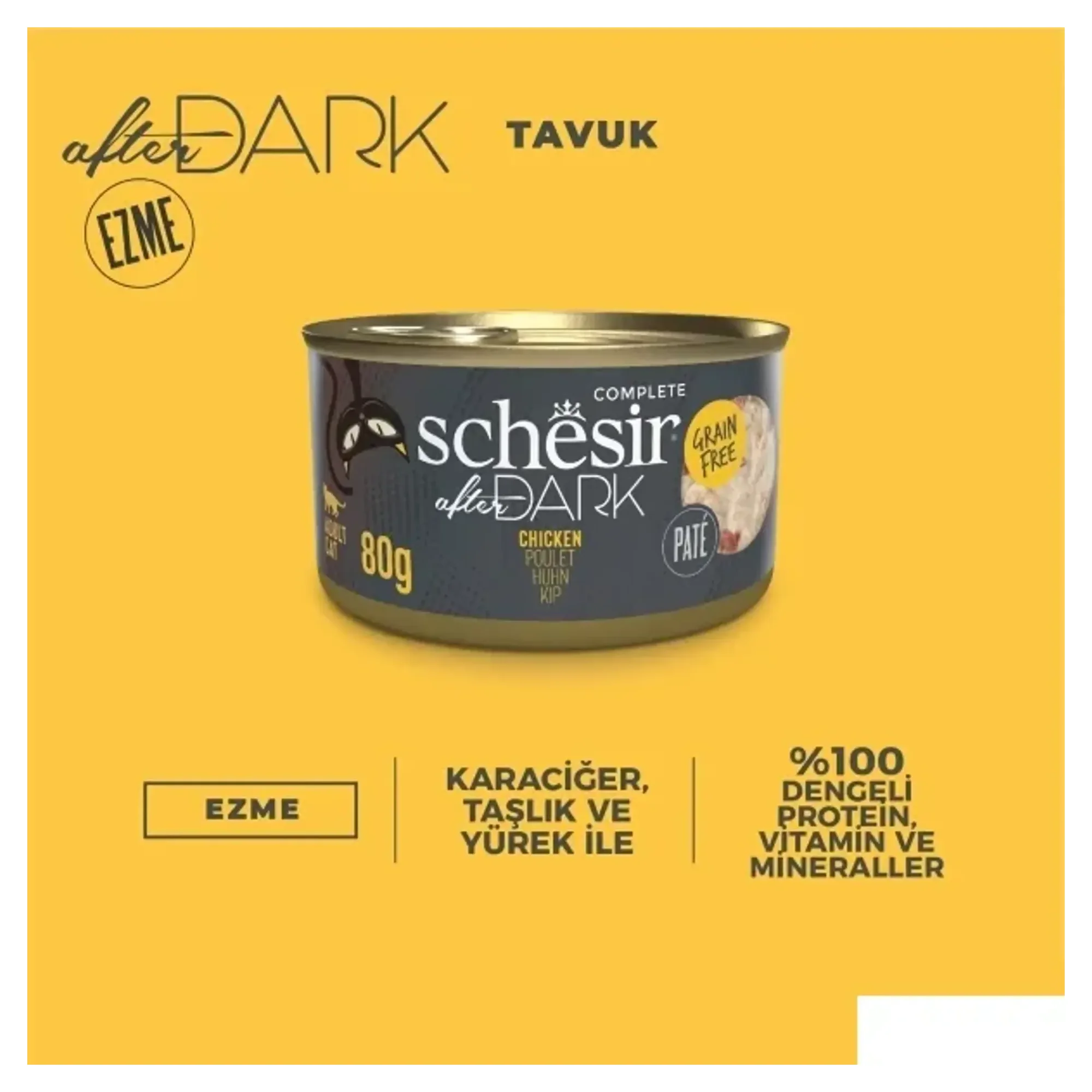 Schesir Schesir After Dark Pate Tavuklu Yetişkin Kedi Konservesi 80 G — Normal, 85 g — Görsel 4