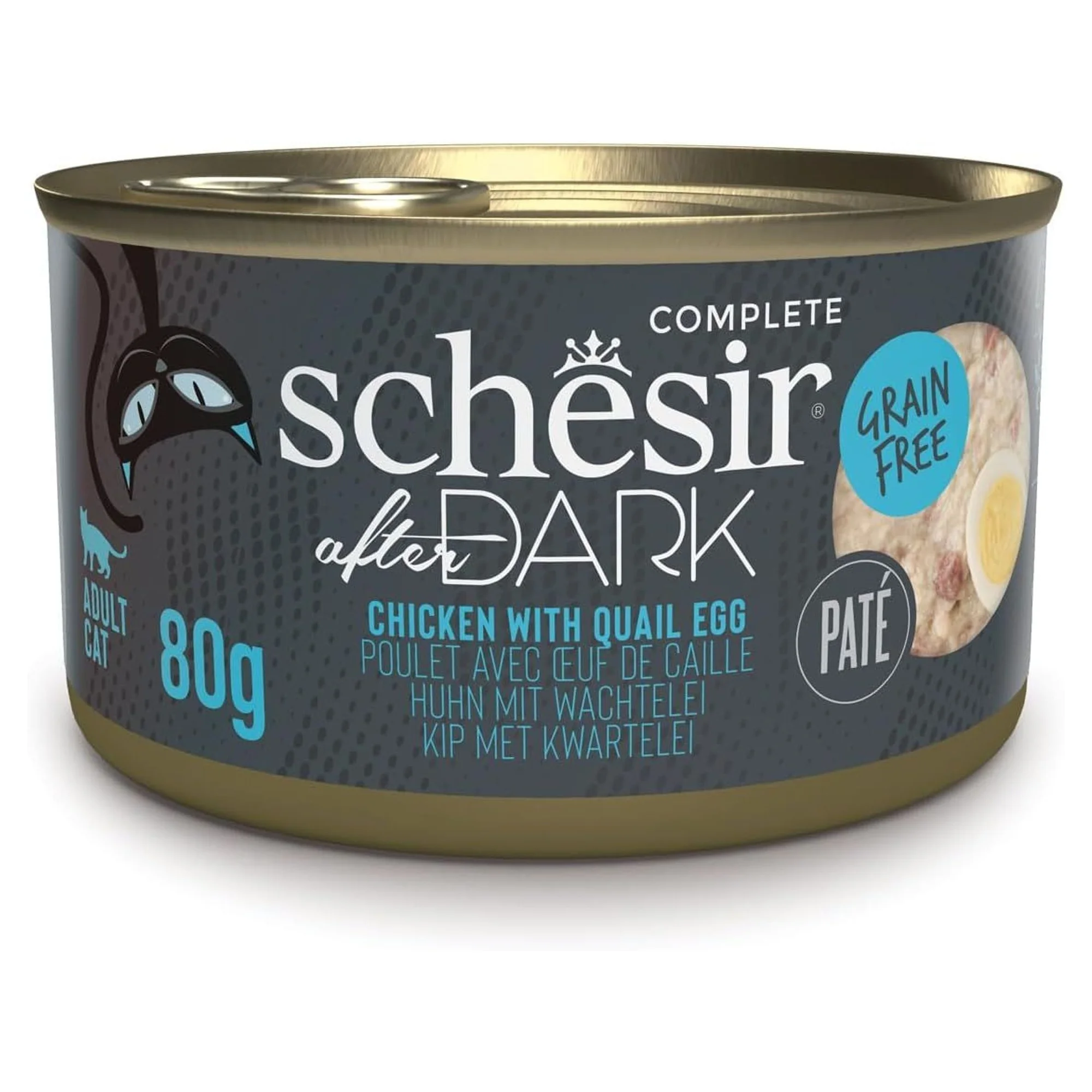 Schesir After Dark Pate Tavuklu ve Bıldırcın Yumurtalı Yetişkin Konserve Kedi Maması 80 G