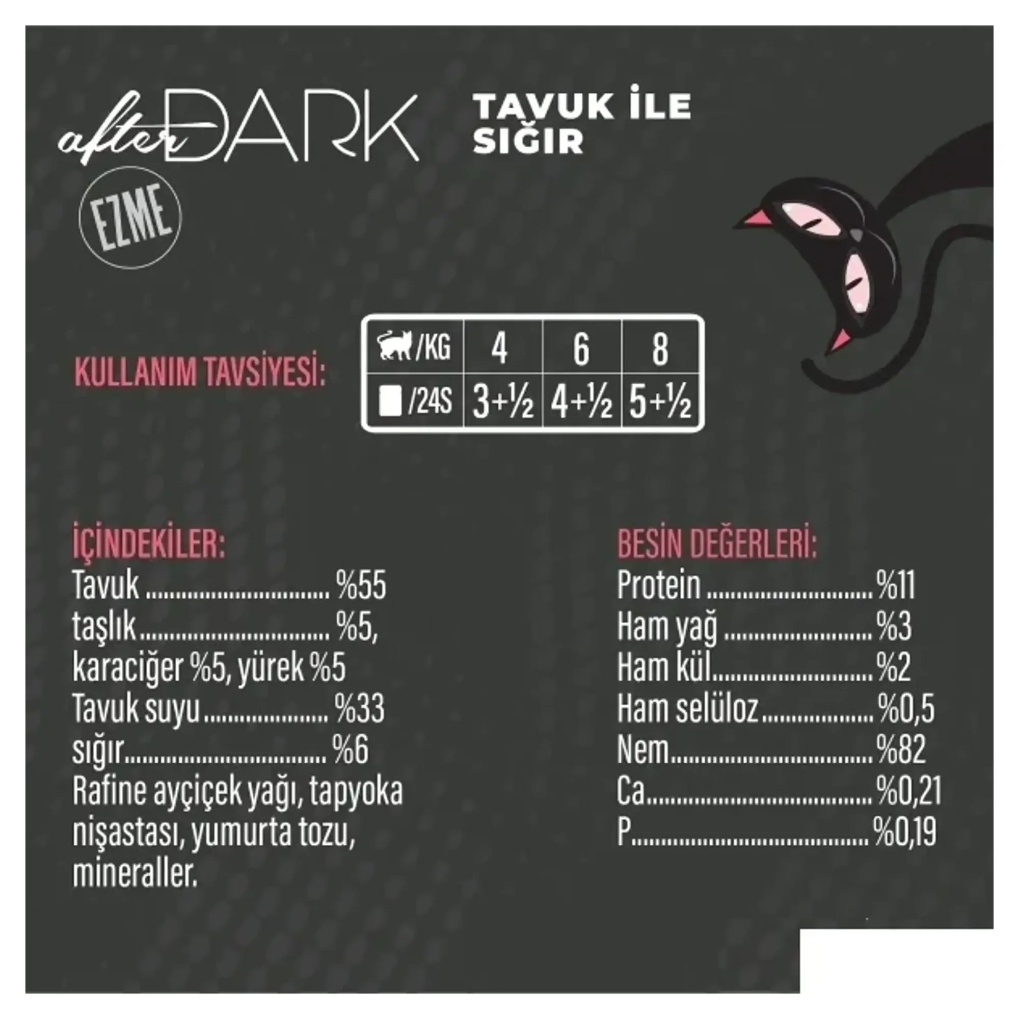 Schesir Schesir After Dark Pate Tavuk ve Sığır Etli Yetişkin Kedi Konservesi 80 G — Normal, 90 g — Görsel 2