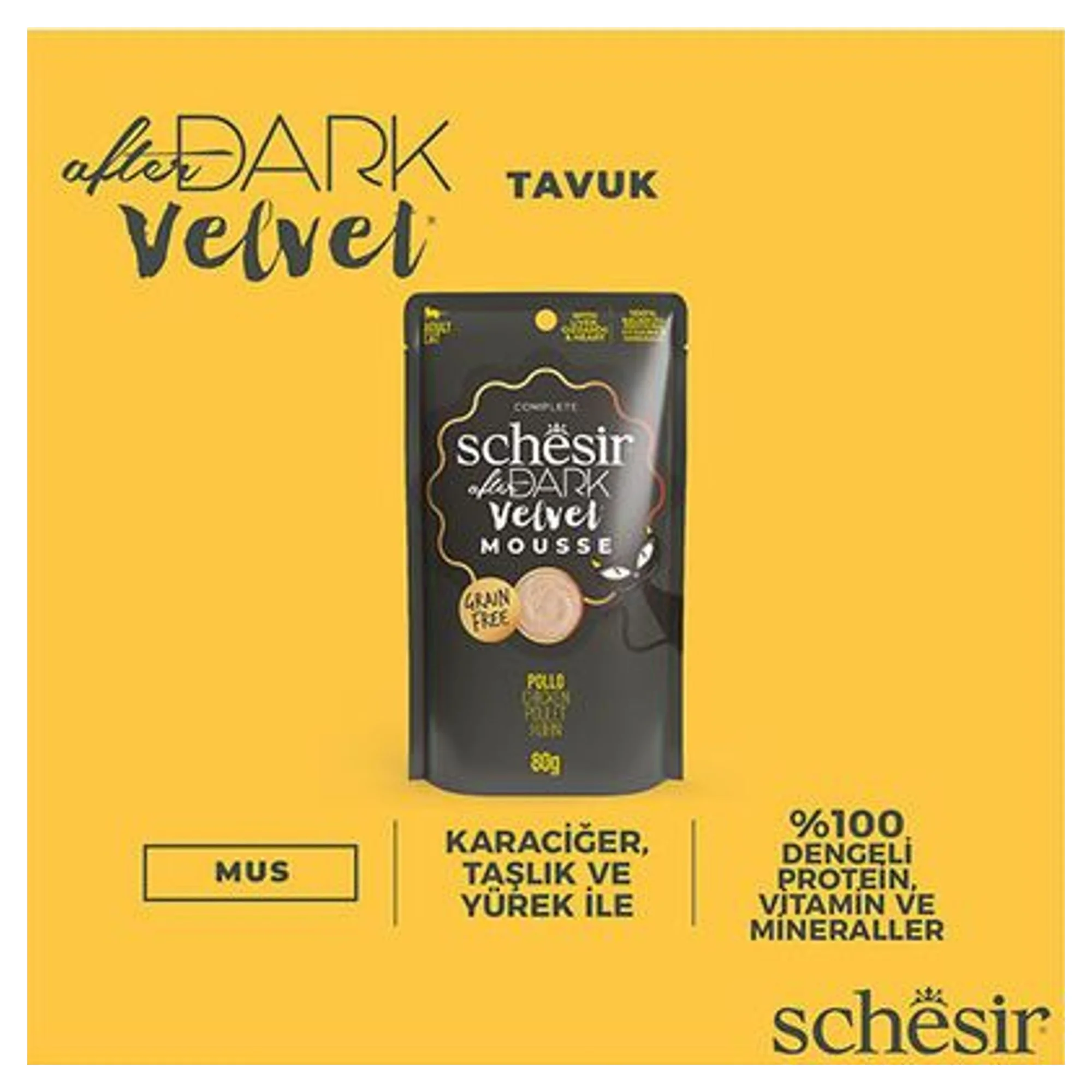 Schesir Schesir After Dark Velvet Mousse Tavuklu Yetişkin Kedi Pouch Yaş Maması 80 G — Normal, 85 g — Görsel 5